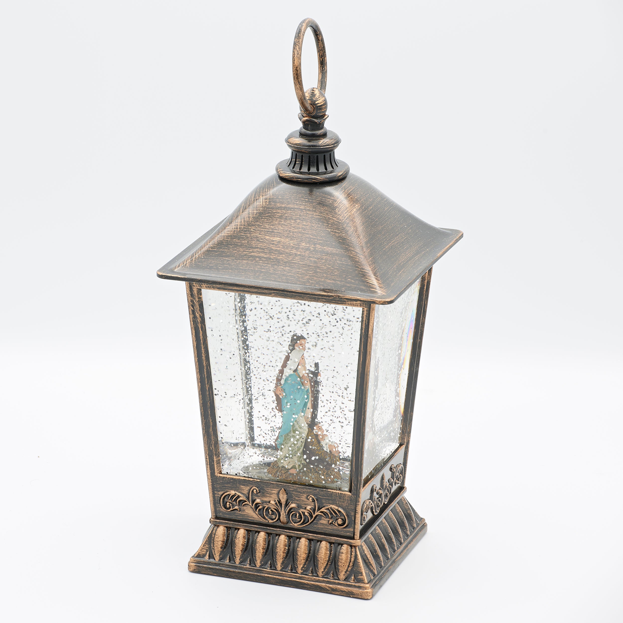 Confetti Lites Lighted Swirl Lantern with Standing Holy Family
