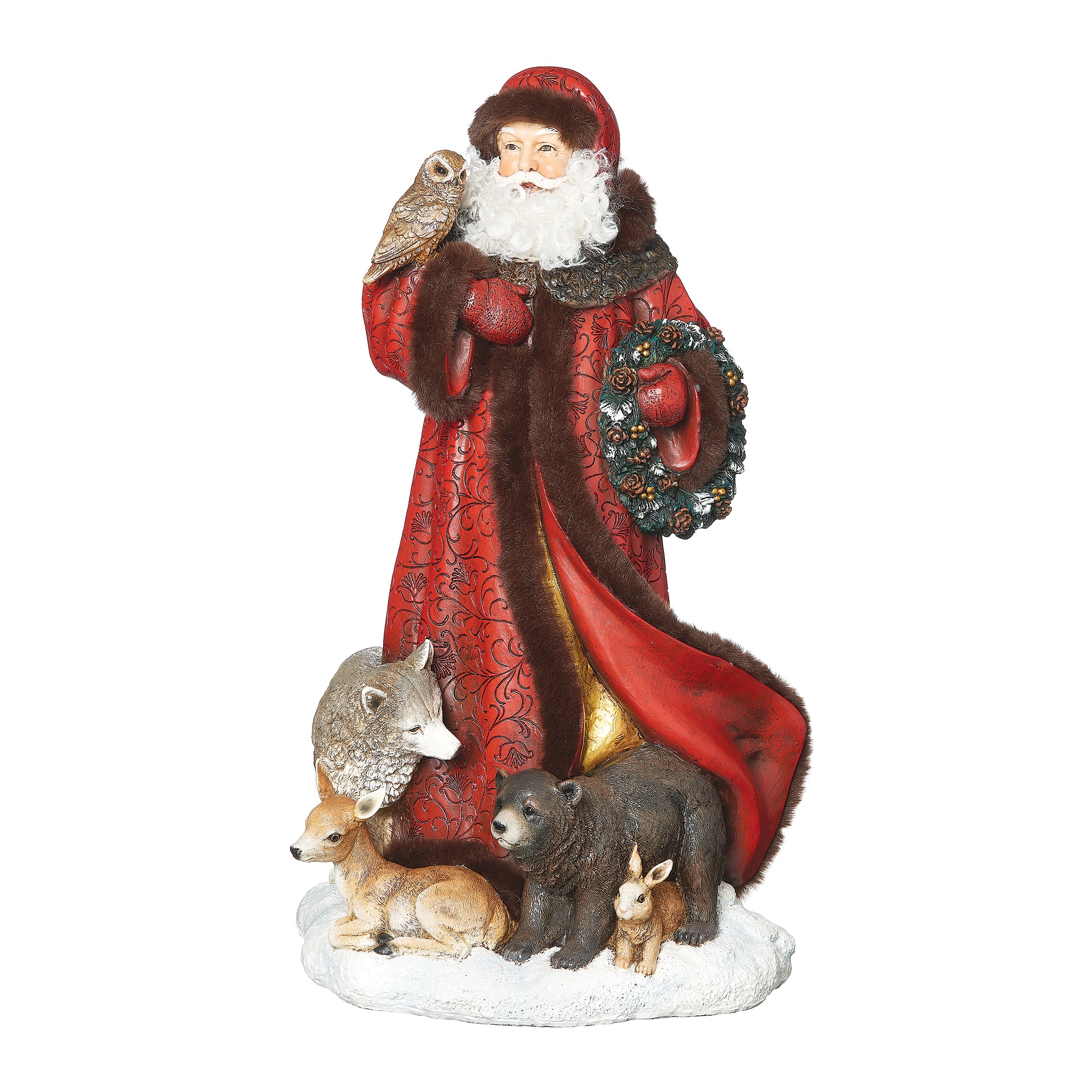 Joseph's Studio Santa In Red Coat with Animals Figure