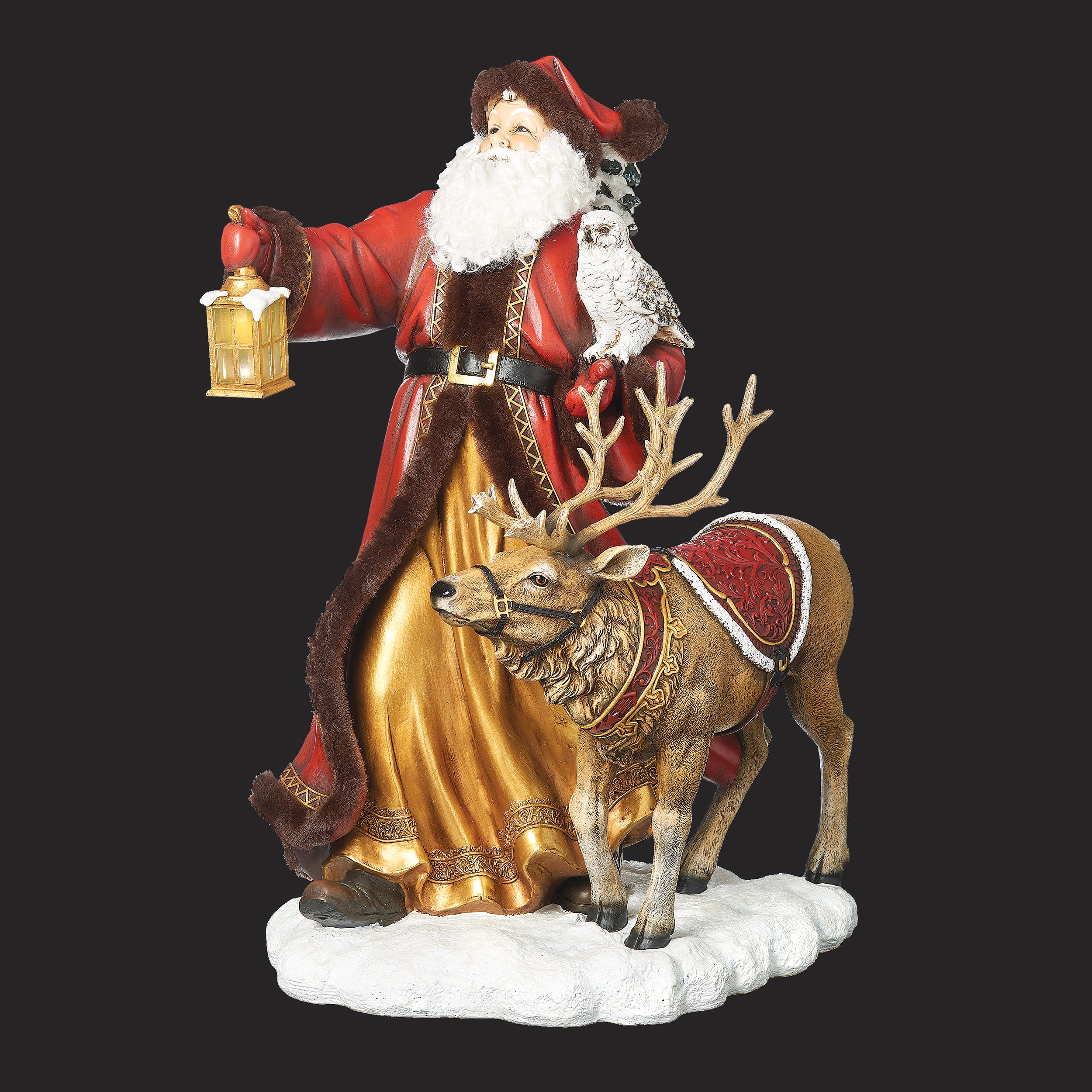 Joseph's Studio Santa with Reindeer & Owl Figure