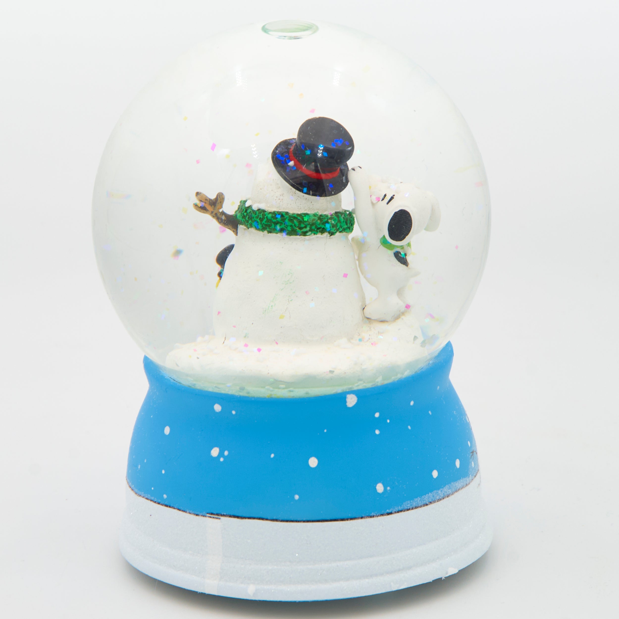 Peanuts Snoopy & Woodstock Building A Snowman Glitterdome - "O Christmas Tree" Tune