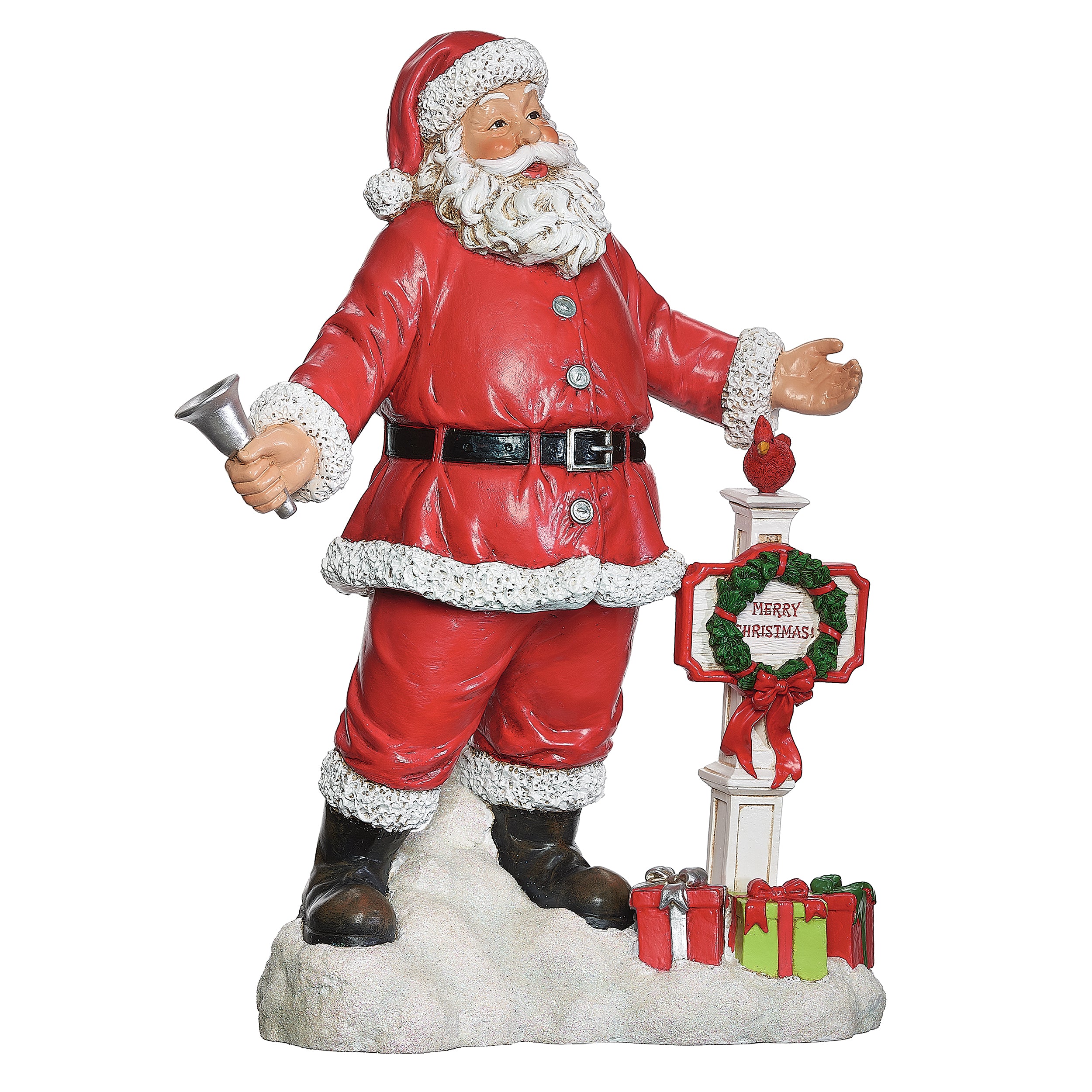 Joseph's Studio Cheerful Festive Santa Figure with Merry Christmas Sign