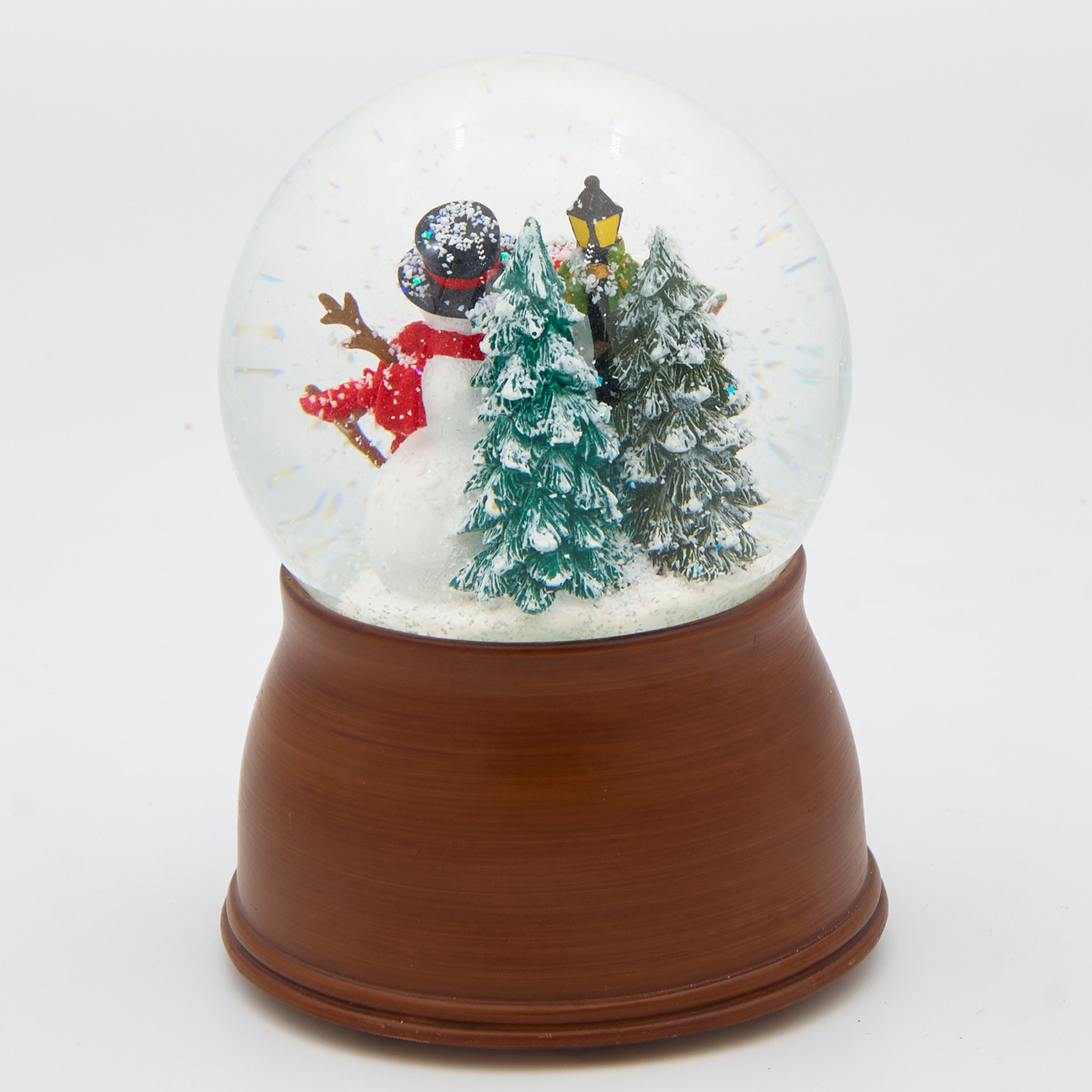 Glitterdome Musical Snowman Family with Antique Base- "We Wish You a Merry Christmas" Tune