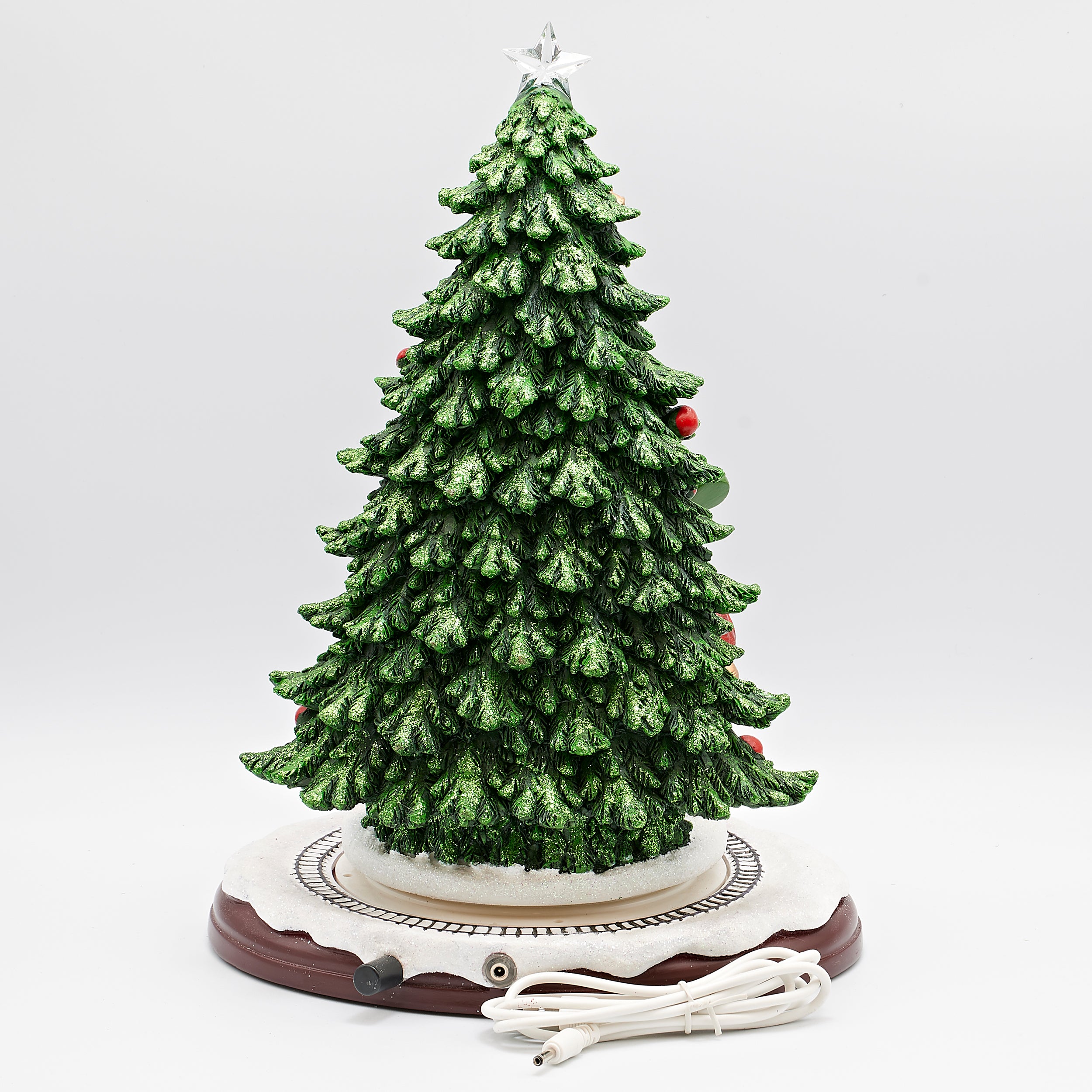 Amusements Santa the Train Conductor Christmas Tree Lighted Musical Scene