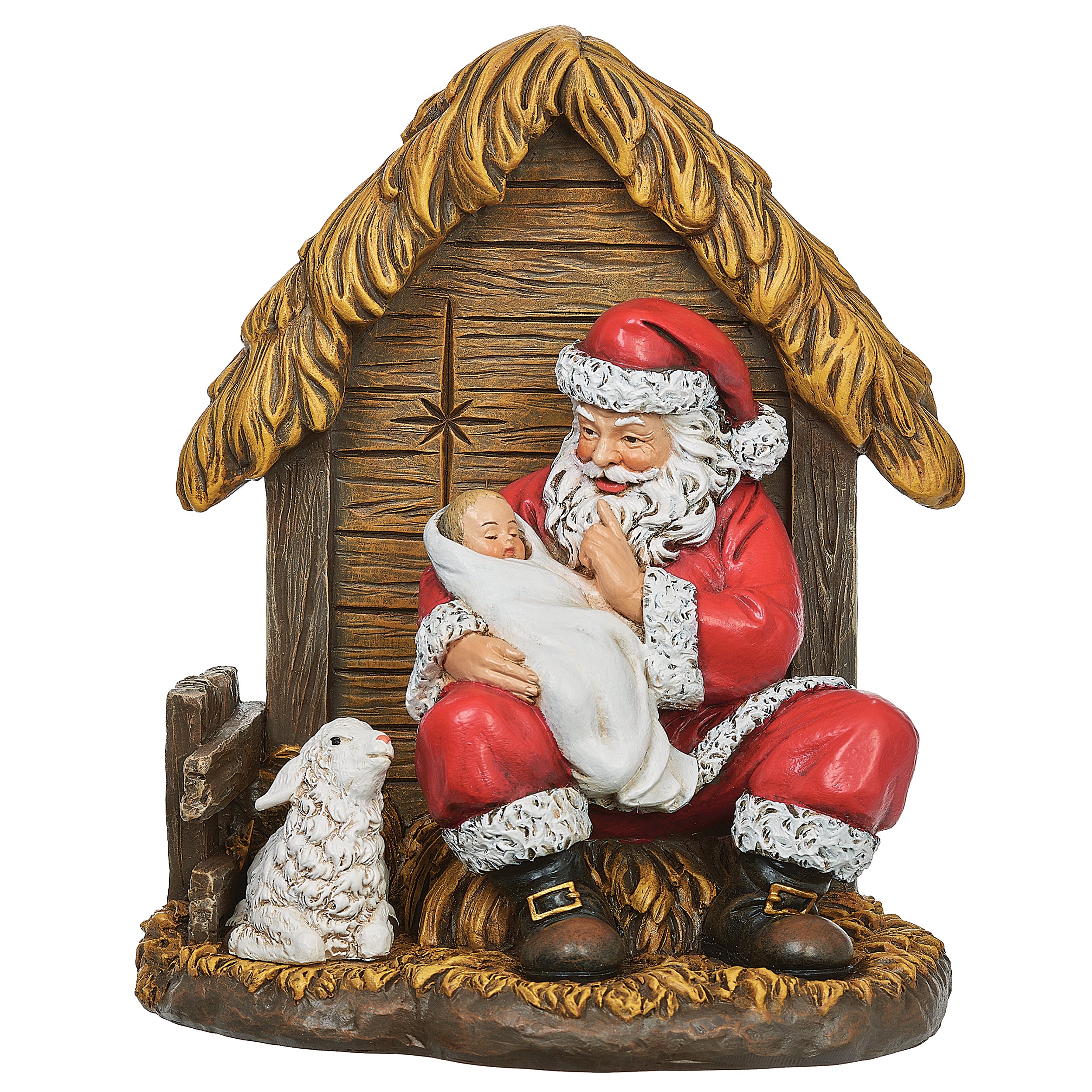 Seated Santa With Baby Figure