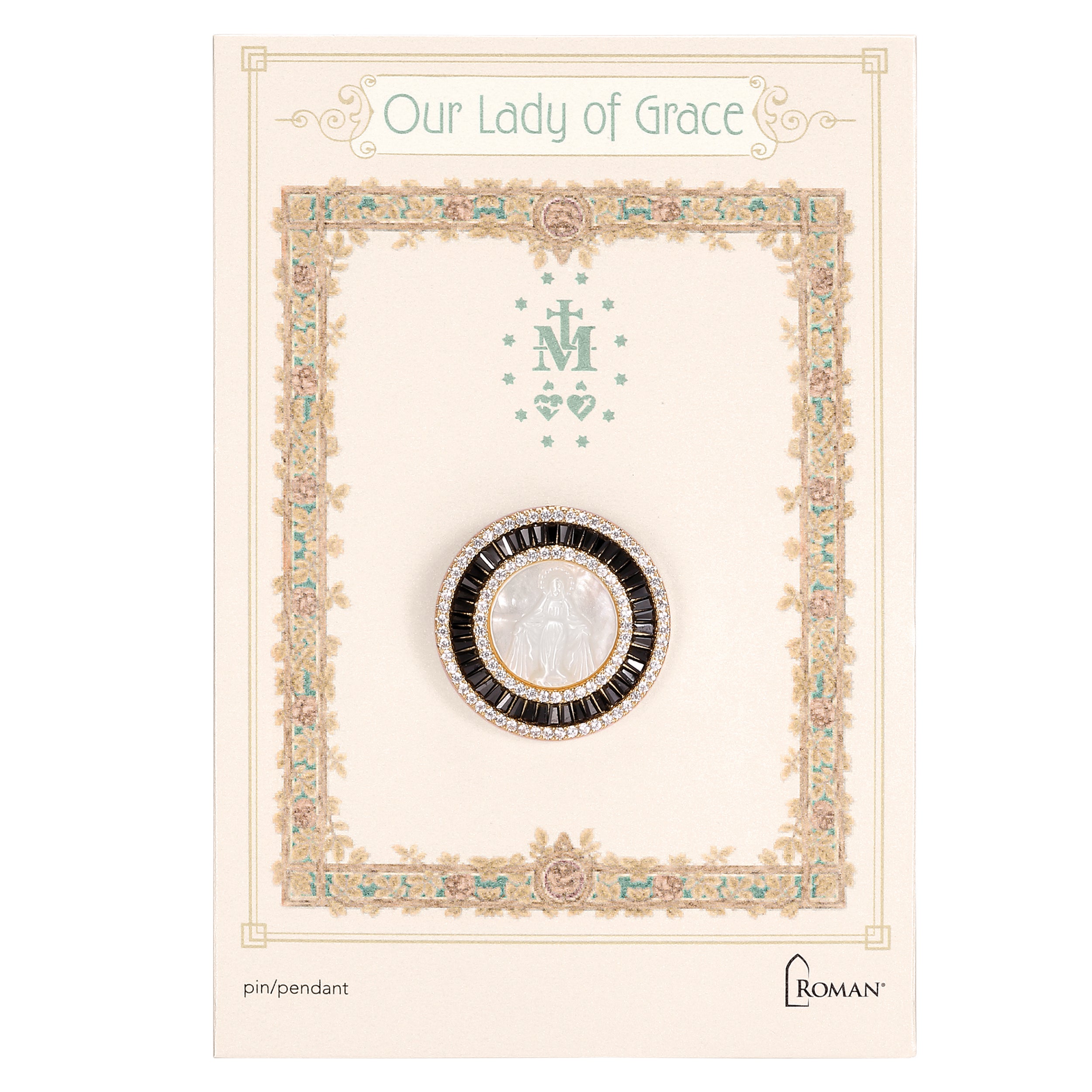 Our Lady of Grace Round Pin & Pendant
