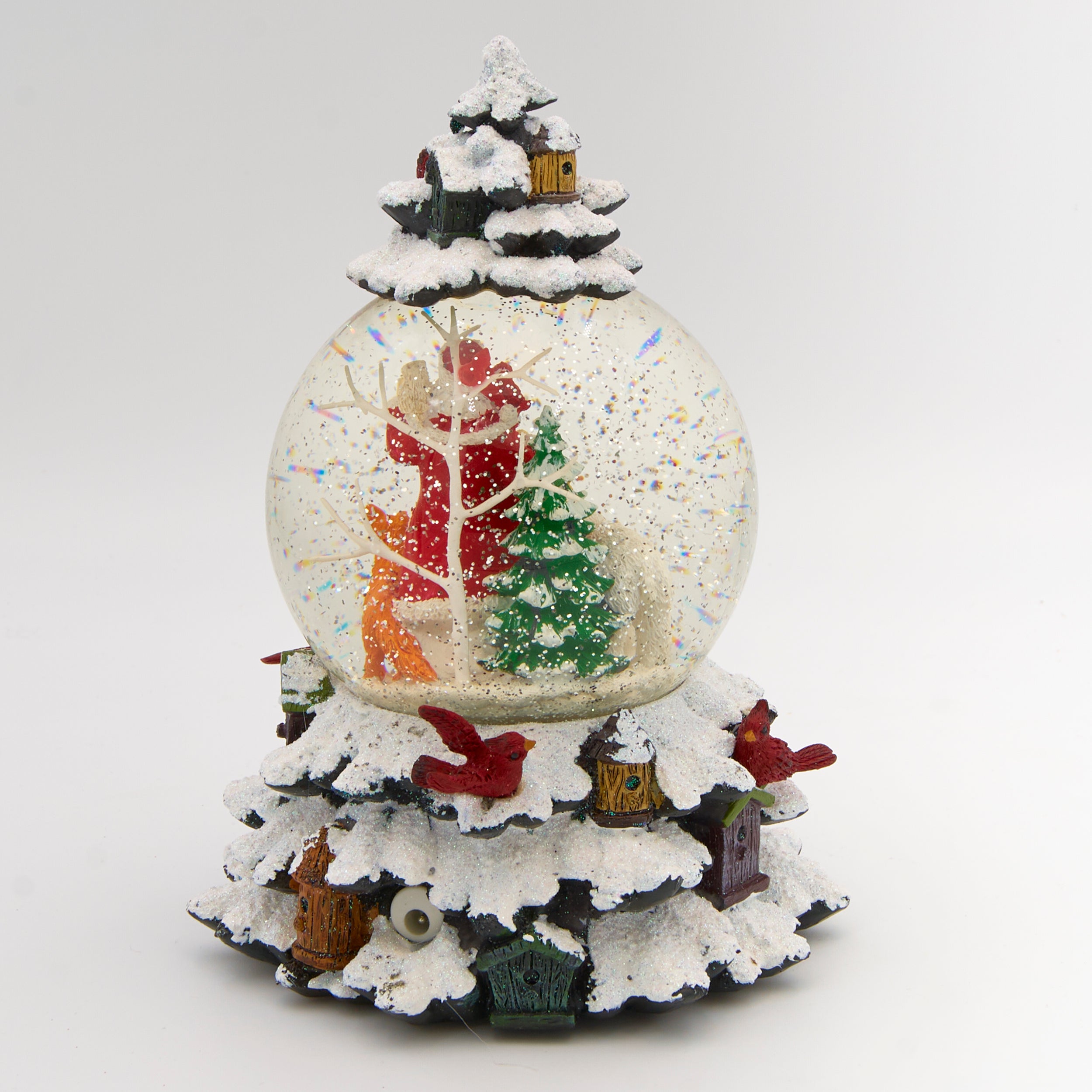 Glitterdome Tree with Santa & Animals Lighted Musical Swirl – "Winter Wonderland" Tune