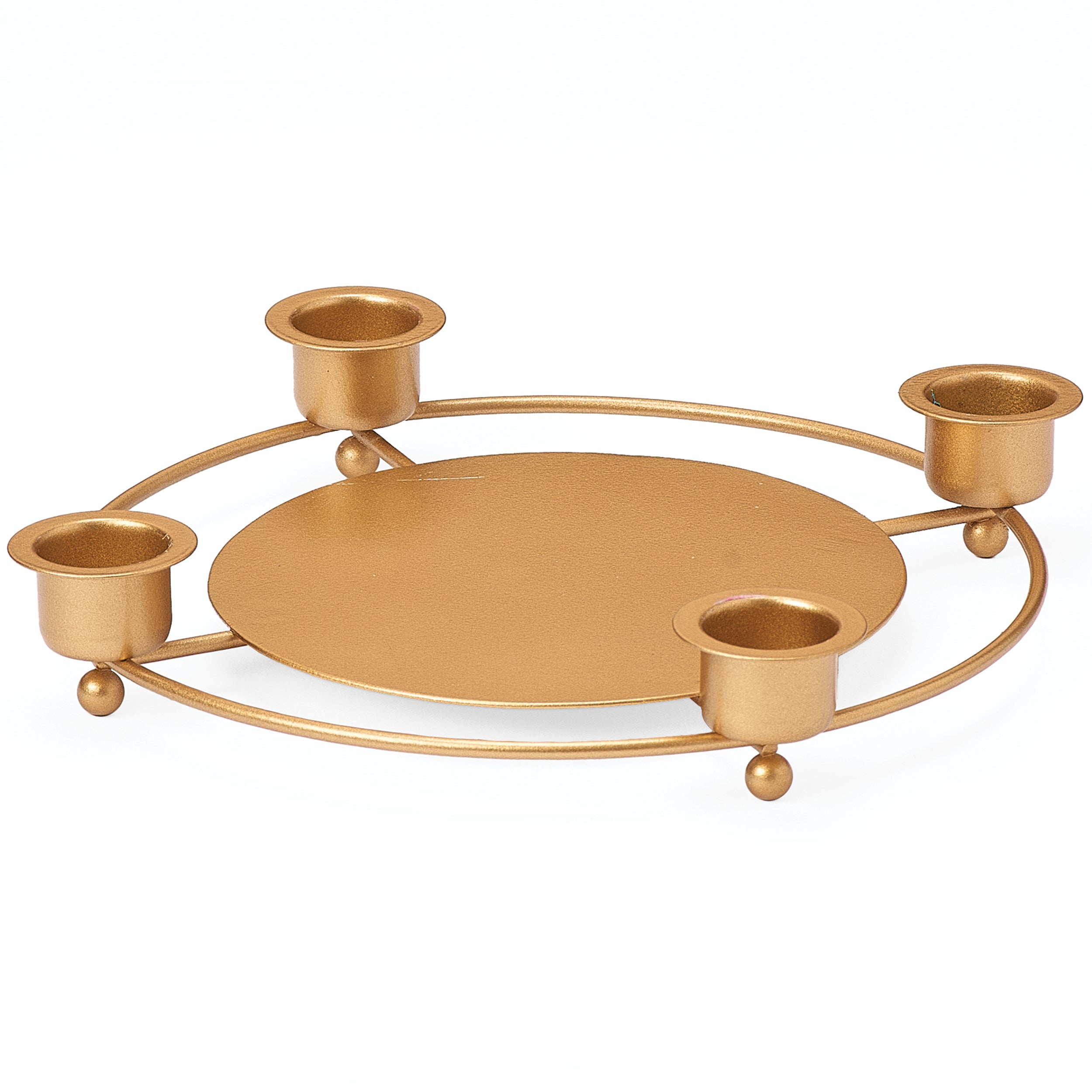 Tapered Candle Holder with Water Globe Platform