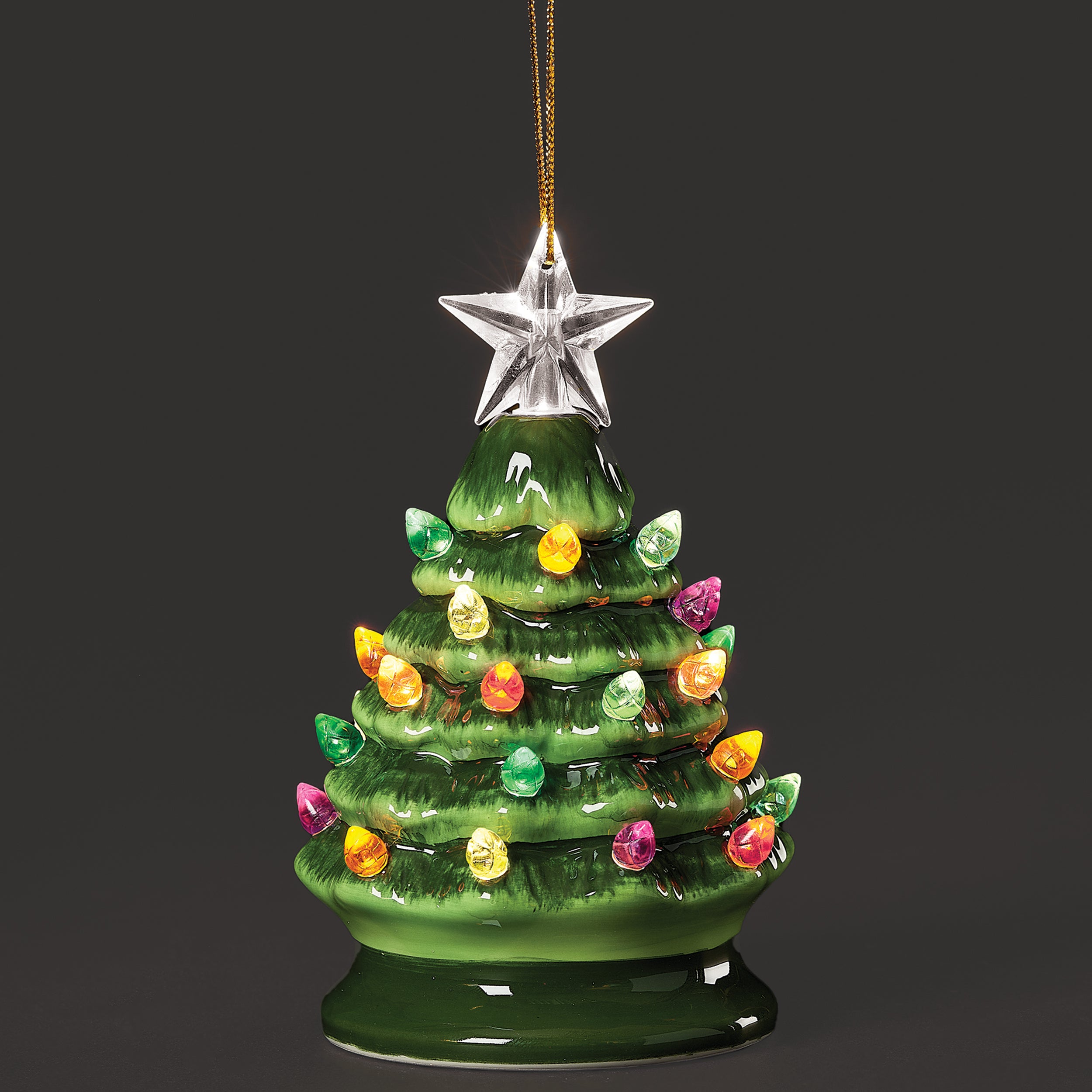 Lighted Green Vintage Tree Ornament