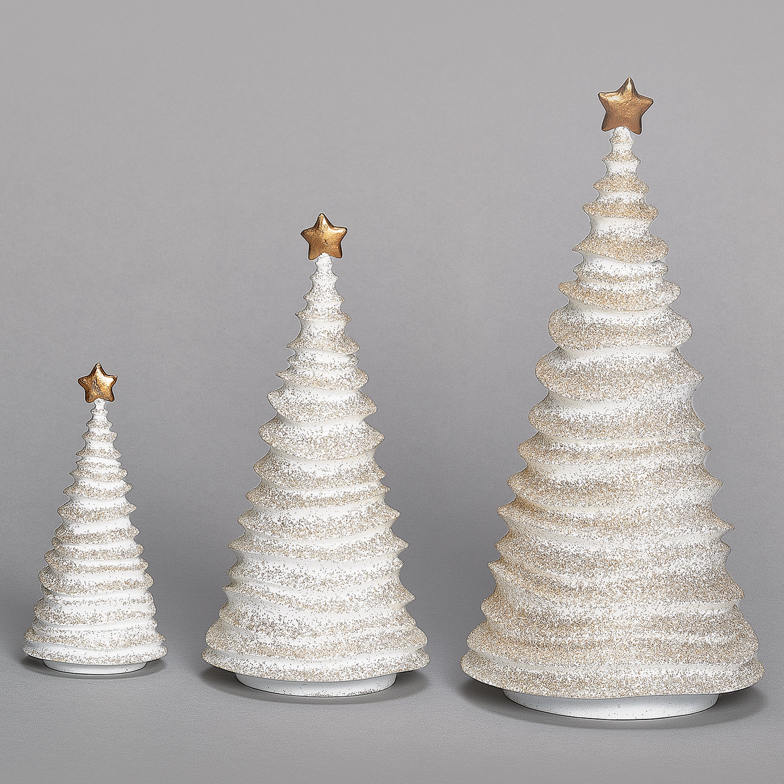 Frosting Trees with Gold Glitter & Star Set