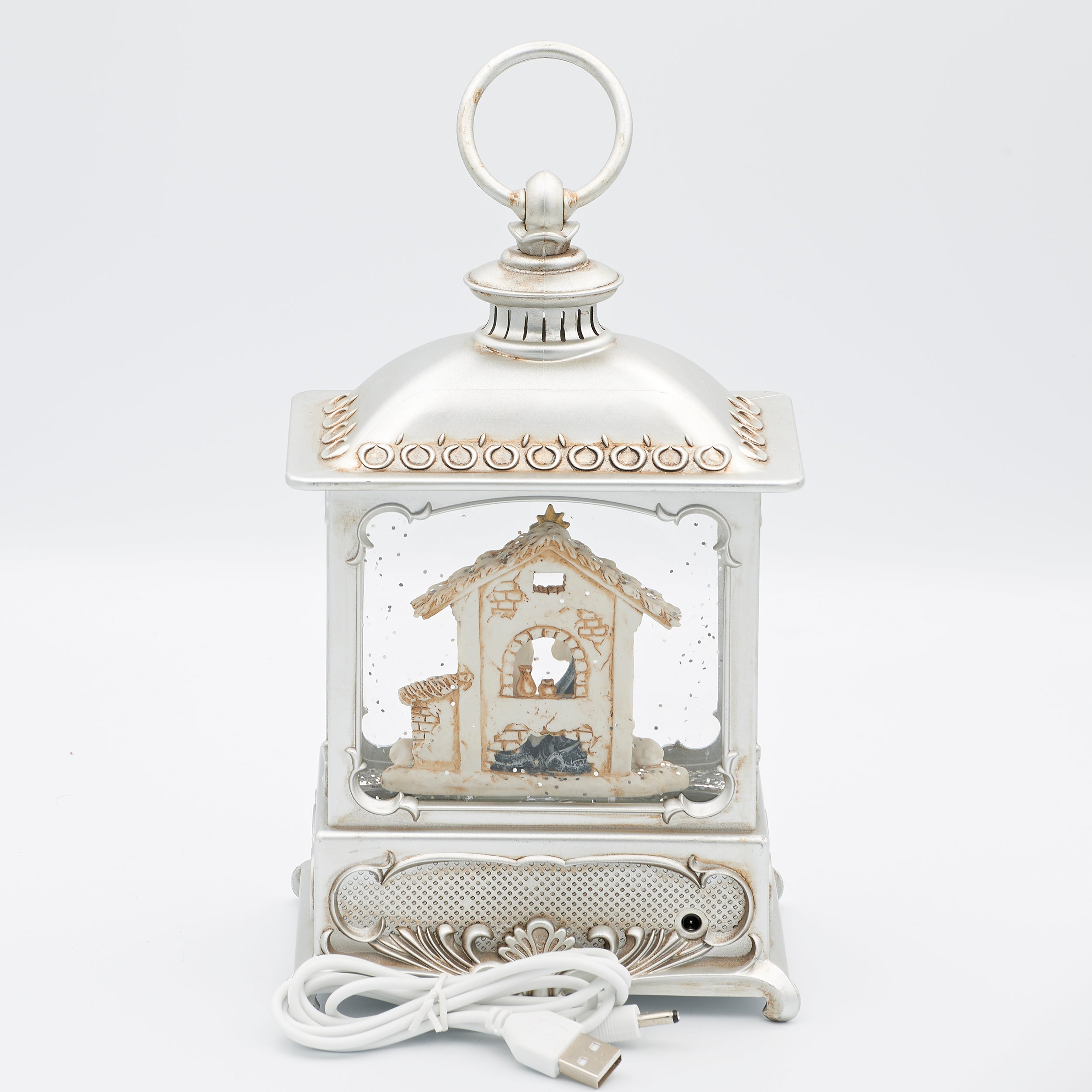 Confetti Lites Lighted Swirl Lantern with Holy Family