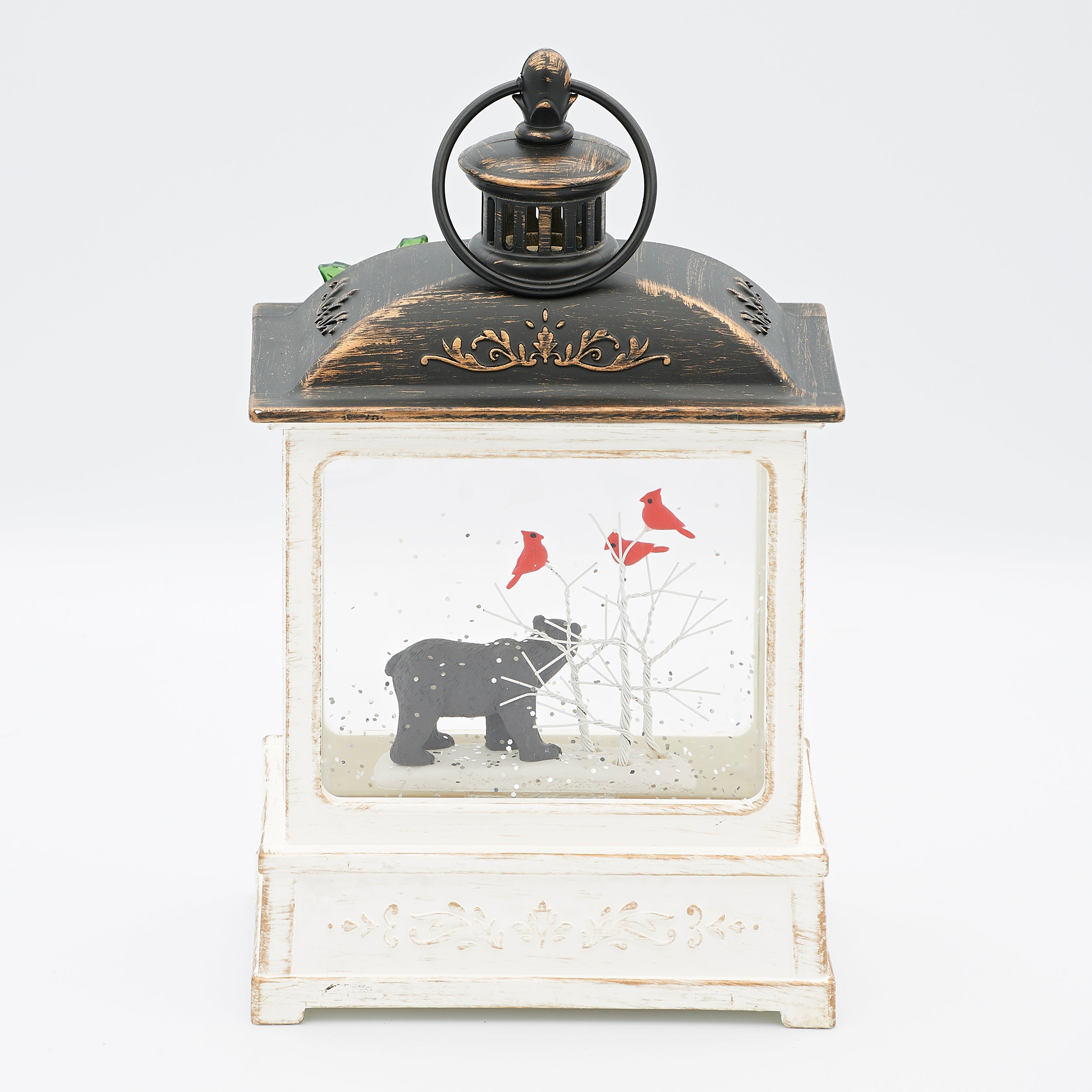 Confetti Lites Lighted Swirl Lantern with Black Bear & Cardinal