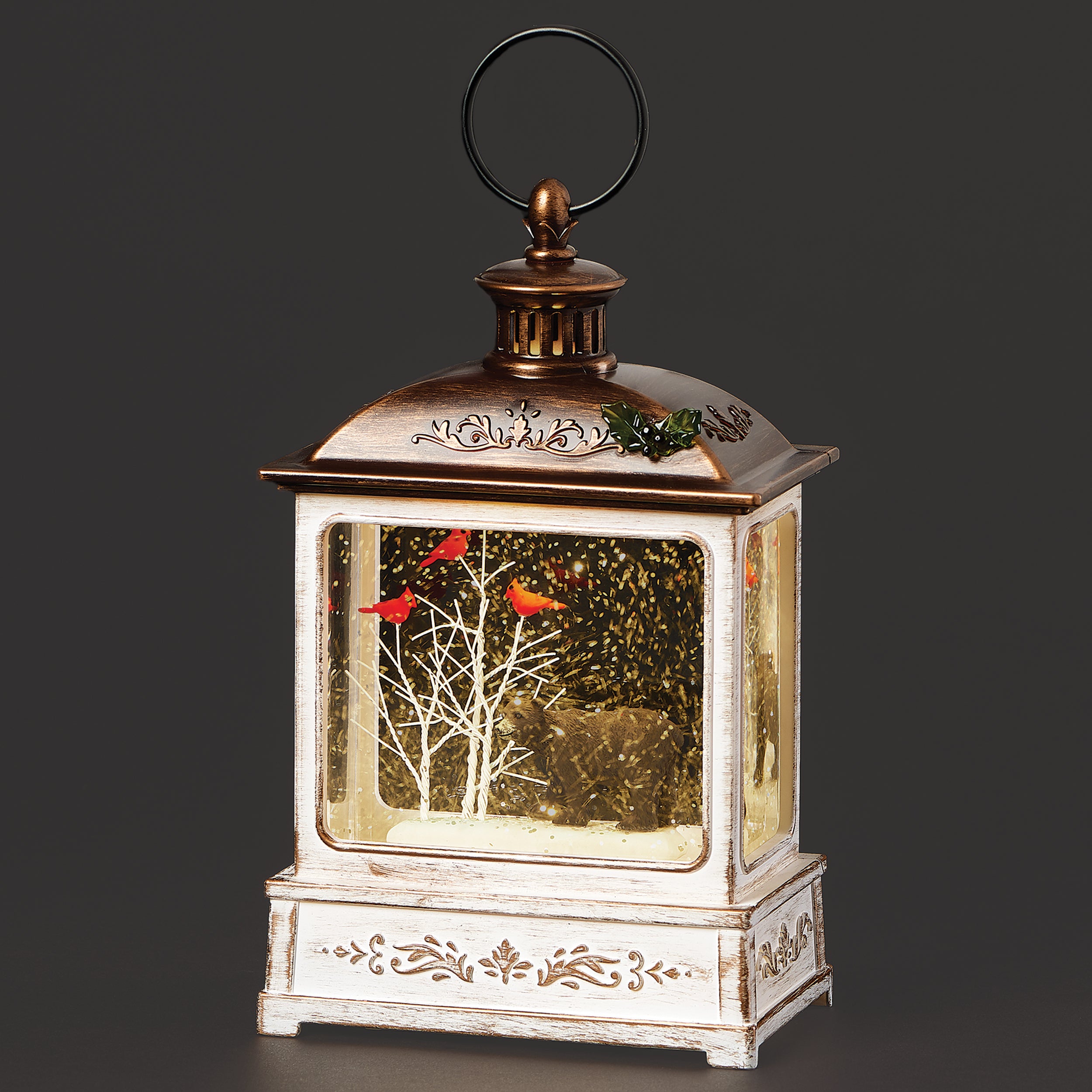 Confetti Lites Lighted Swirl Lantern with Black Bear & Cardinal