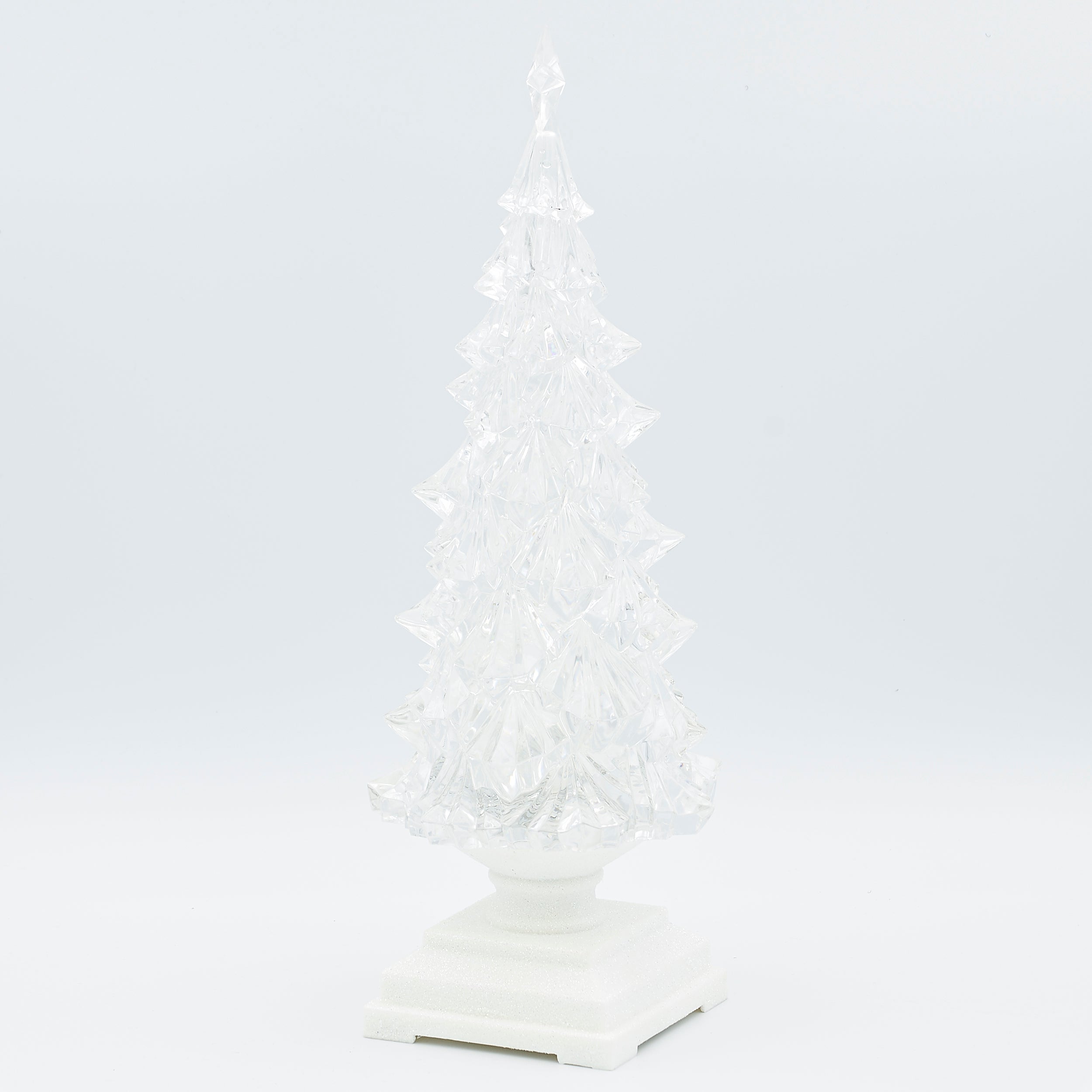 Confetti Lites Lighted Swirl Clear Tree with White Square Base