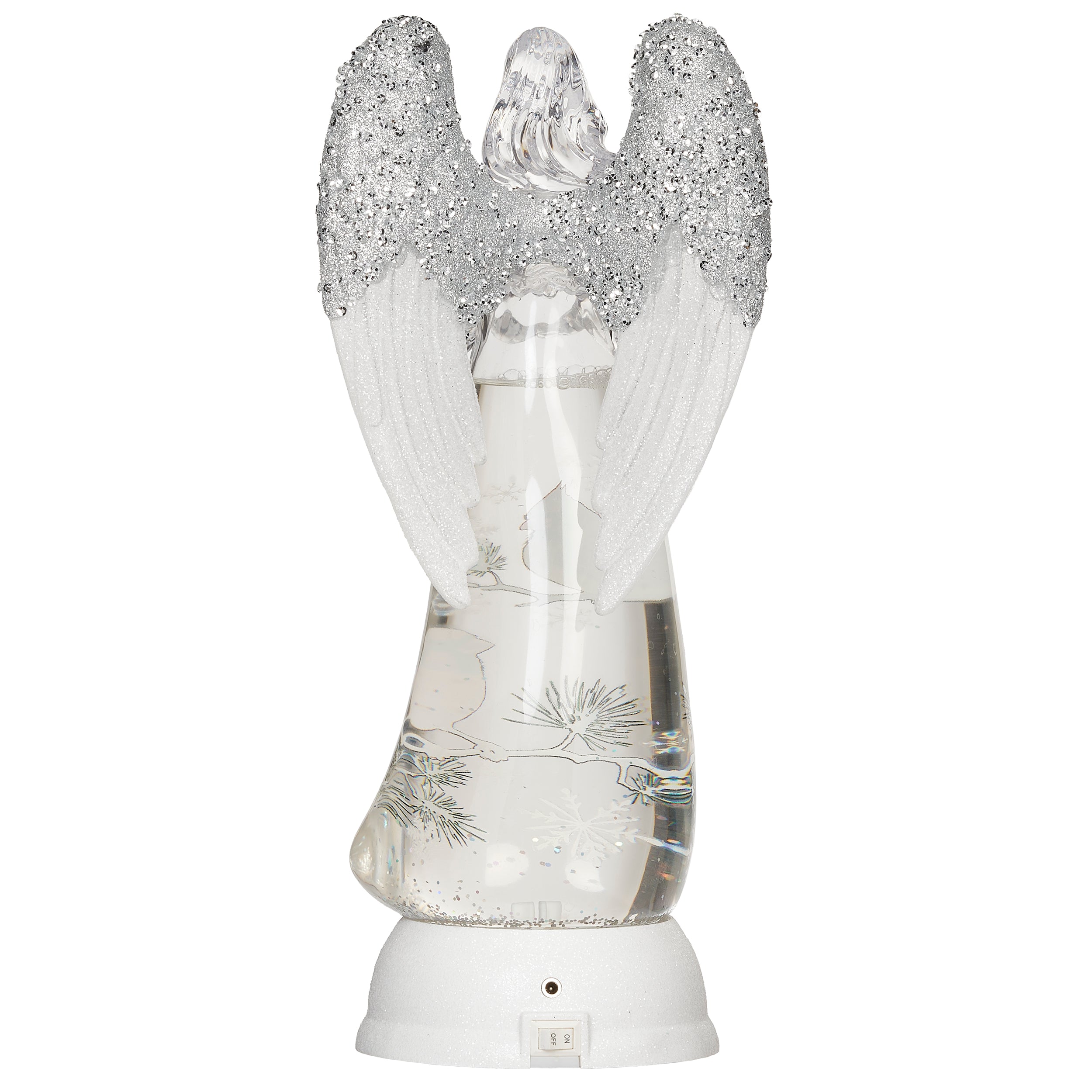 Confetti Lites Lighted Swirl Angel with Cardinal Scene Print