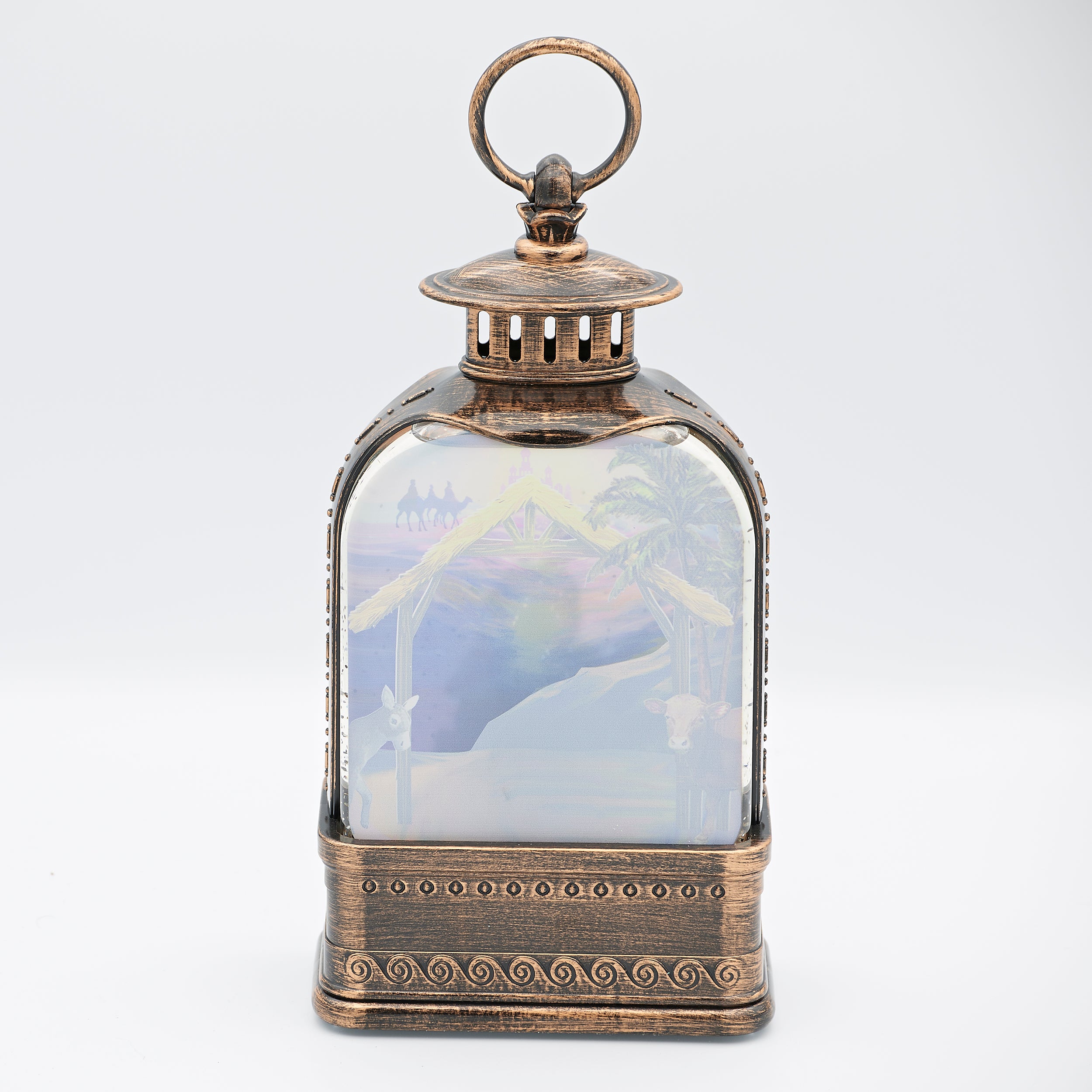 Confetti Lites Lighted Swirl Lantern Angel & Holy Family