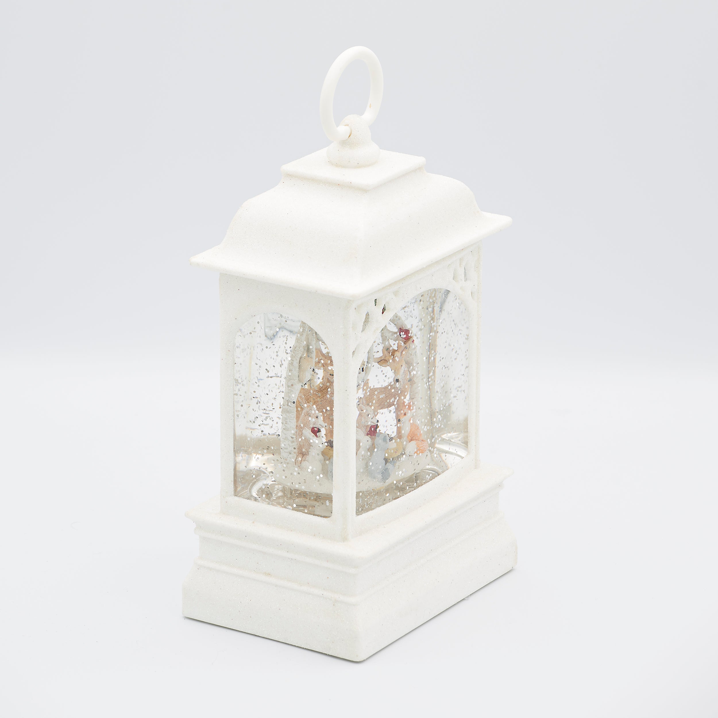 Confetti Lites Lighted Swirl White Lantern with Woodland Pageant