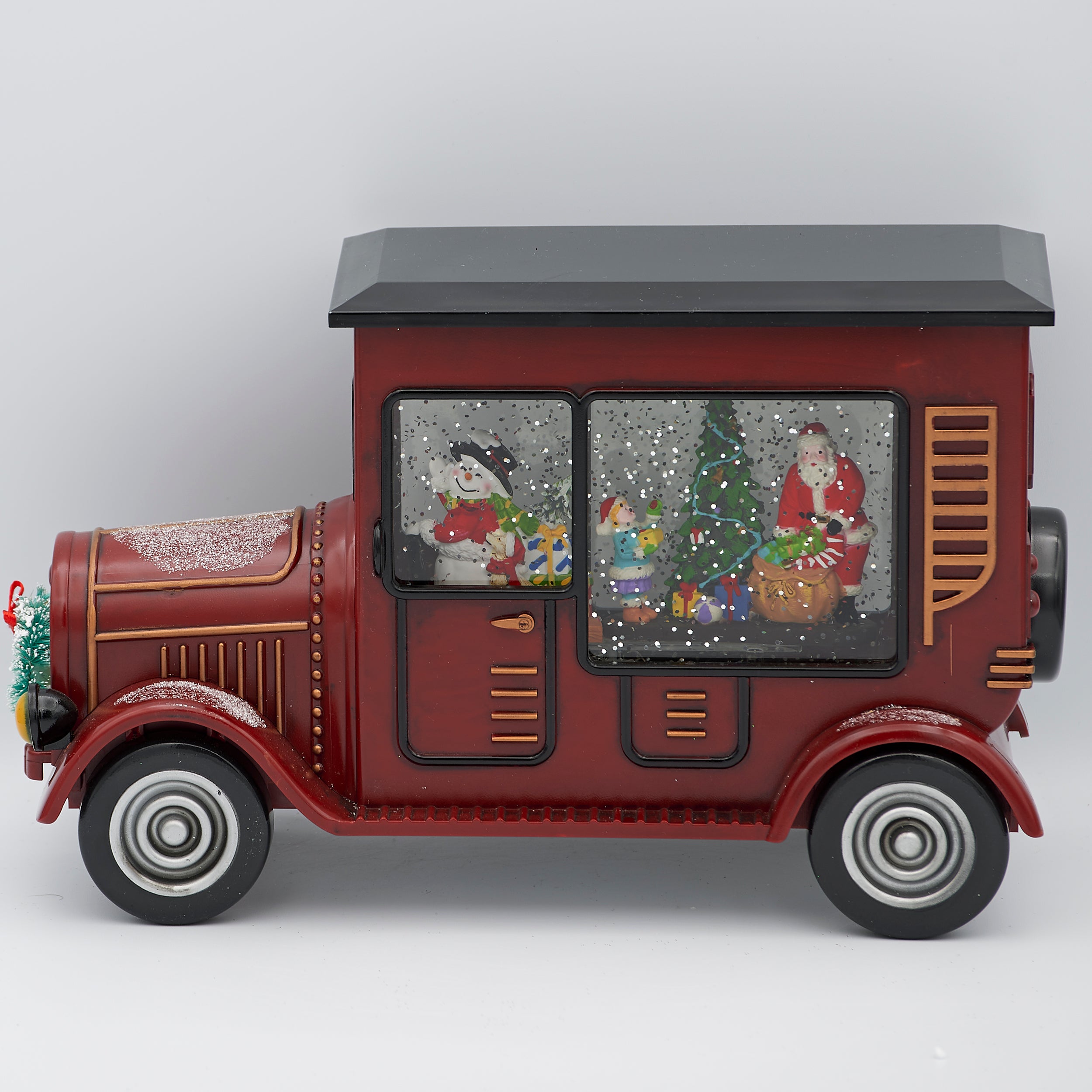 Confetti Lites Lighted Swirl Red Delivery Truck with Santa & Snowman