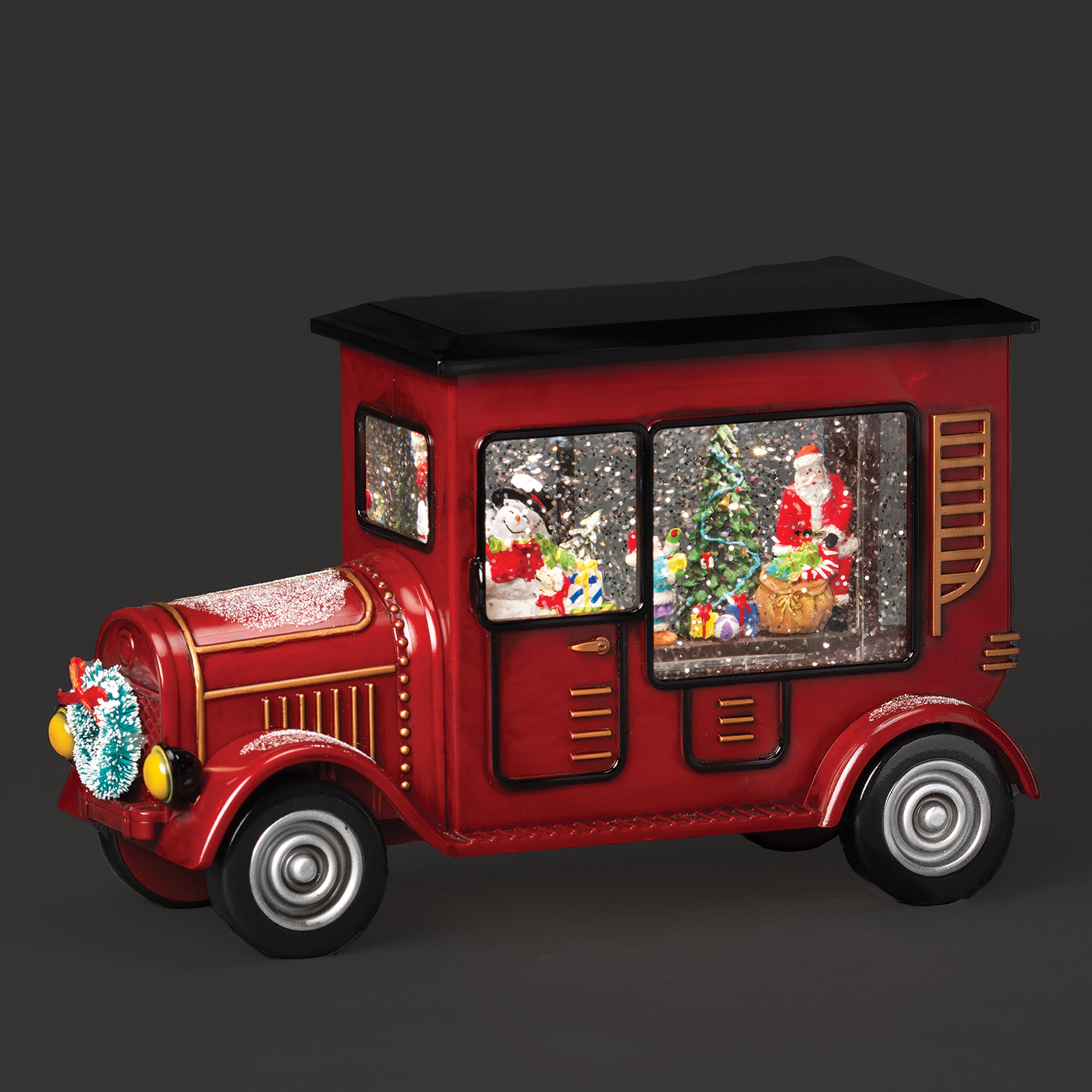 Confetti Lites Lighted Swirl Red Delivery Truck with Santa & Snowman