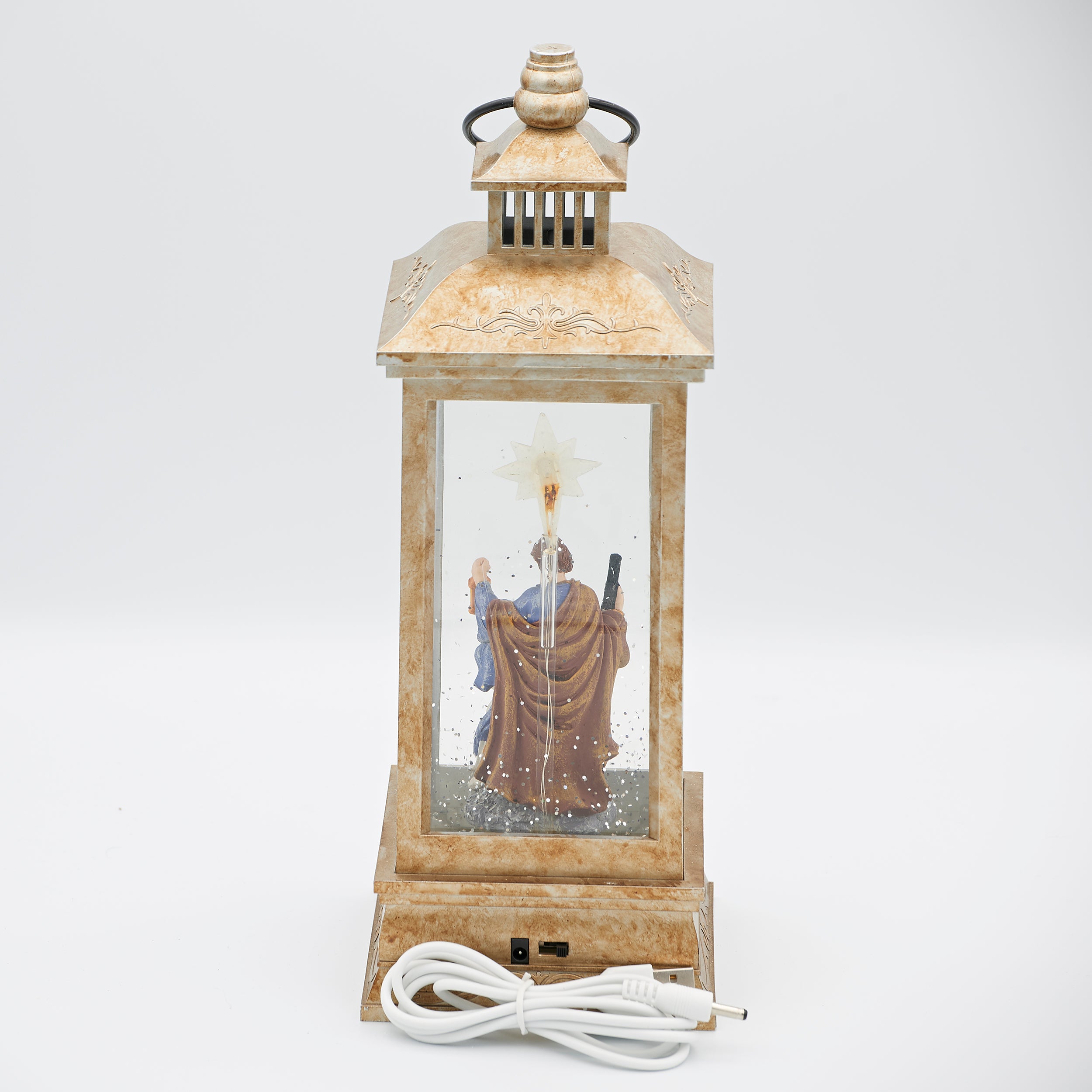 Confetti Lites Lighted Swirl Lantern – Holy Family with Lit Star