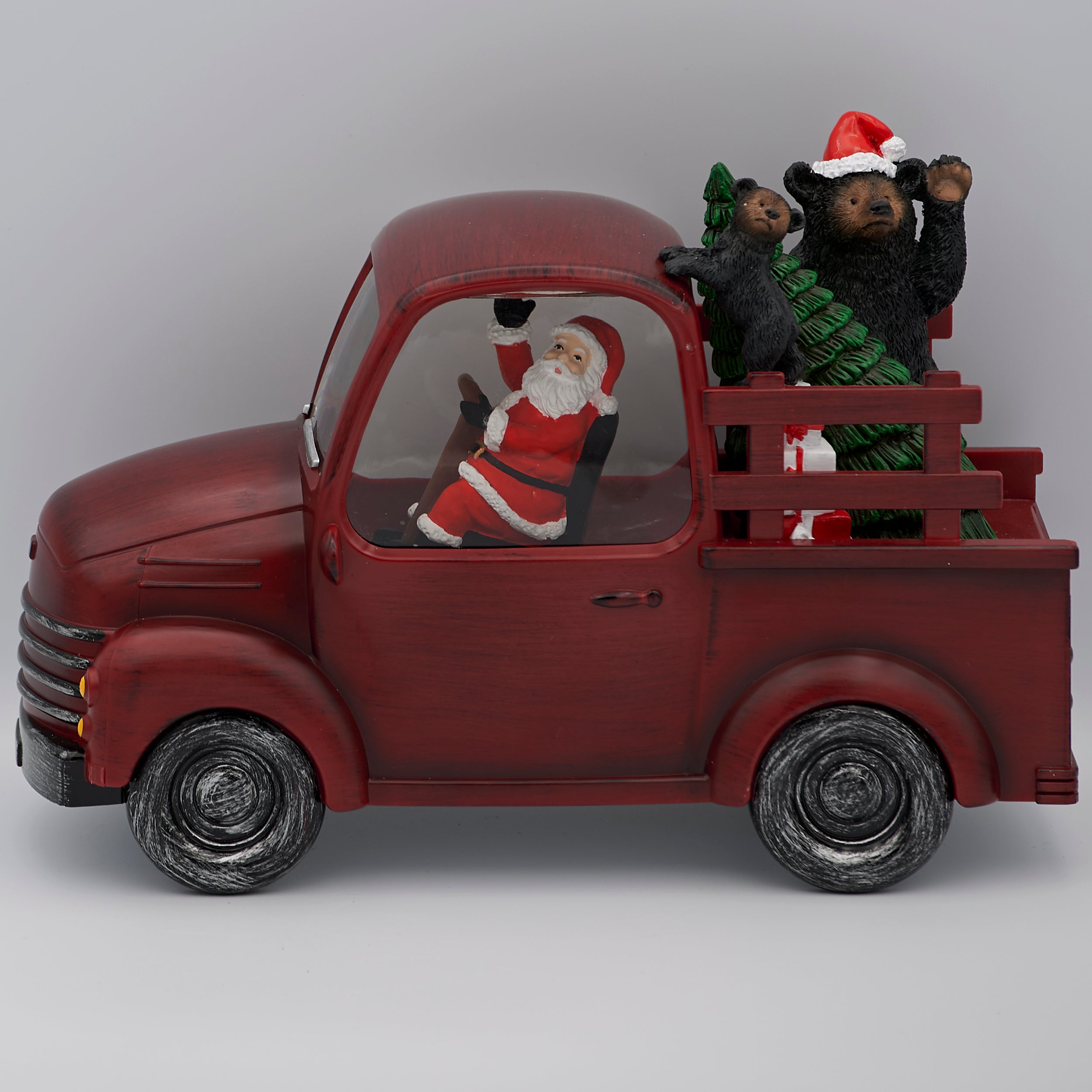 Confetti Lites Lighted Swirl Vintage Truck with Santa, Black Bear & Christmas Tree