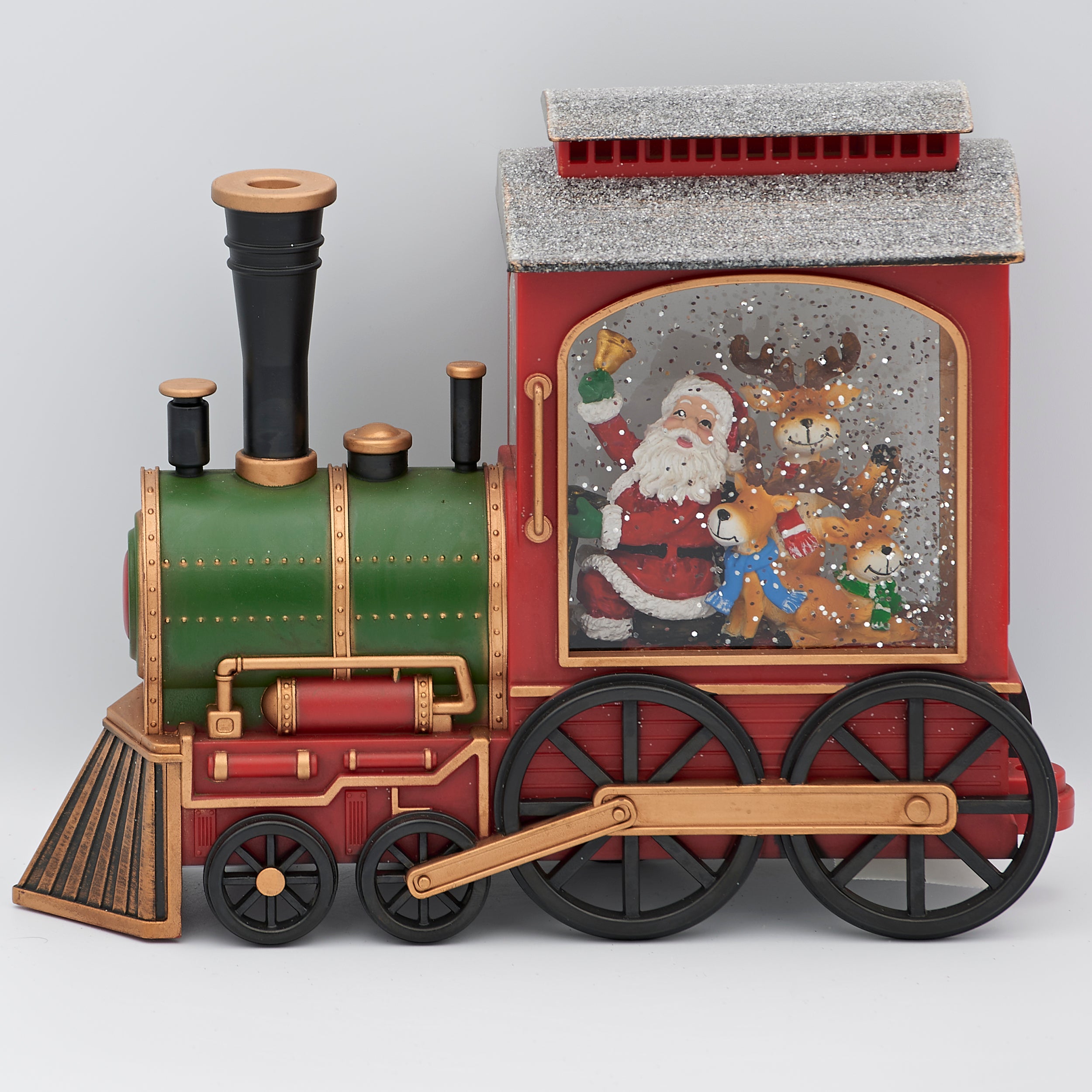 Confetti Lites Lighted Swirl Train Engine with Santa & Reindeer