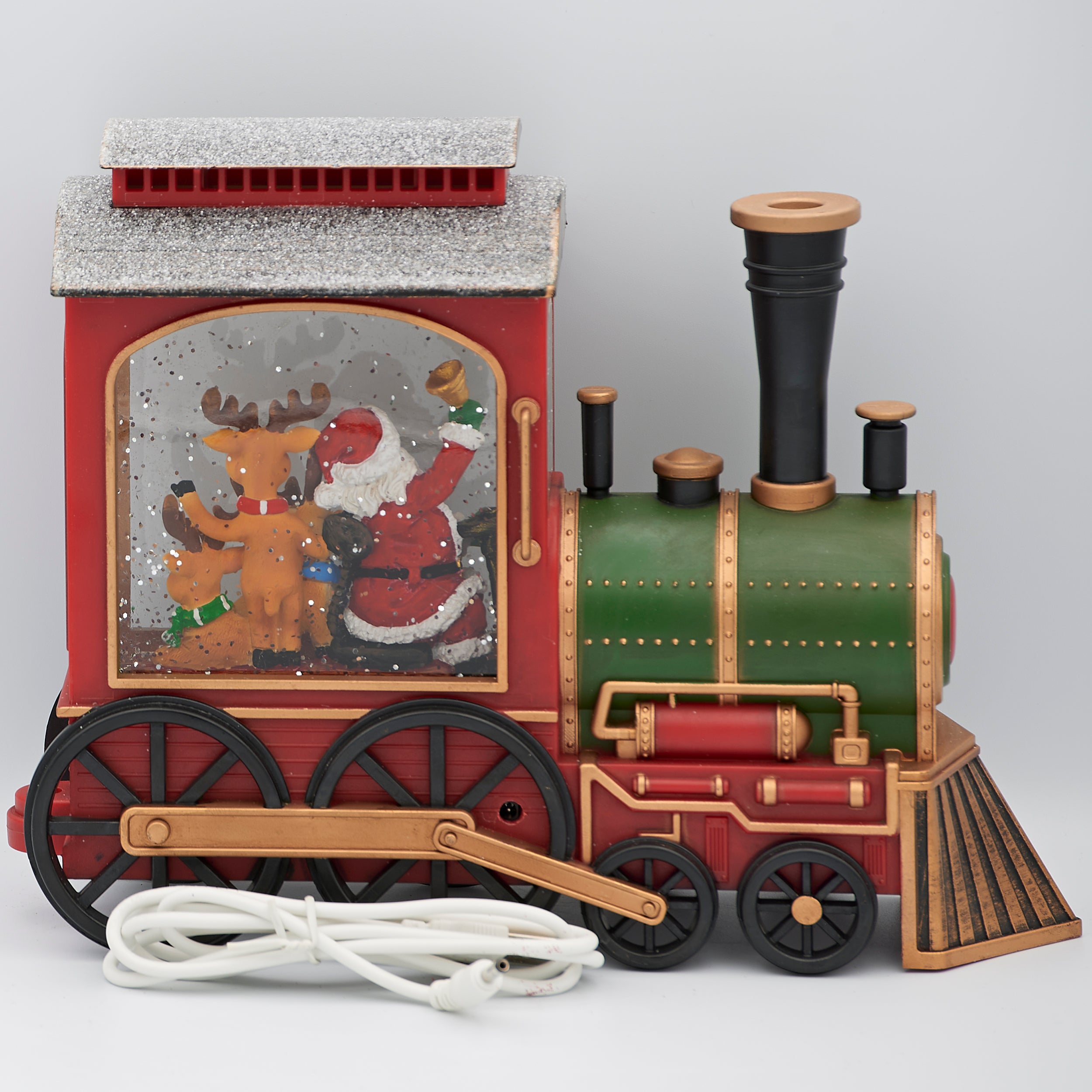 Confetti Lites Lighted Swirl Train Engine with Santa & Reindeer