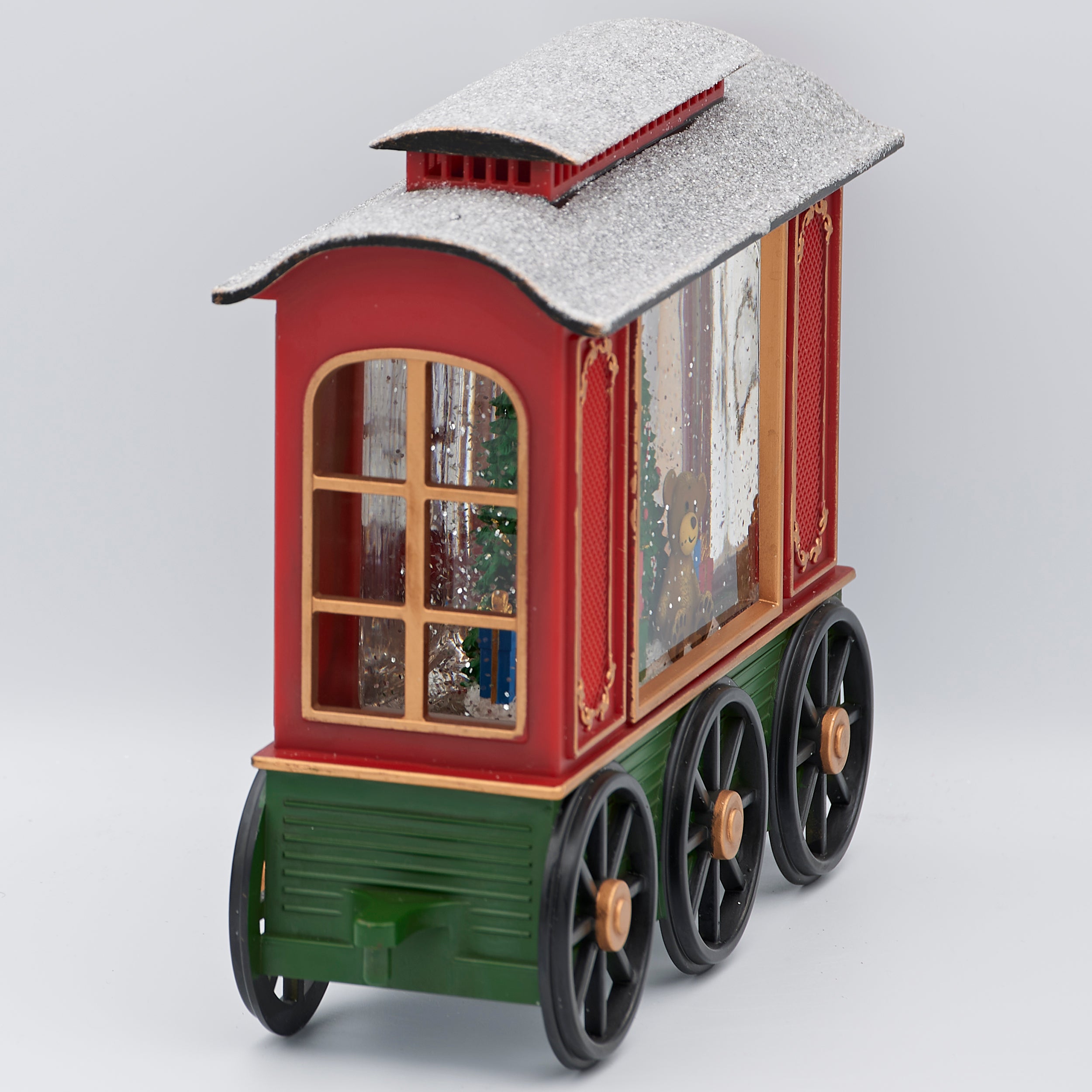Confetti Lites Lighted Swirl Train Car with Bear & Christmas Tree