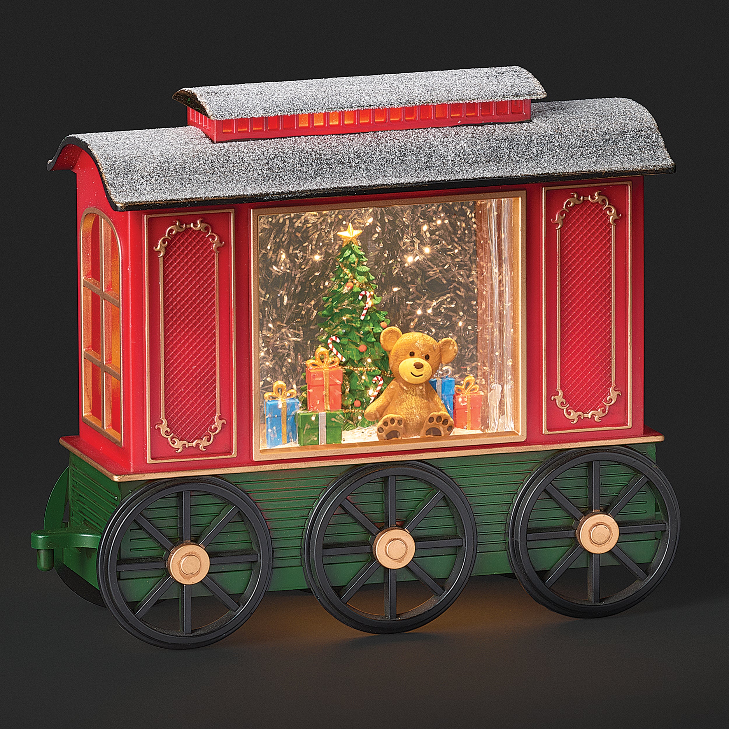 Confetti Lites Lighted Swirl Train Car with Bear & Christmas Tree