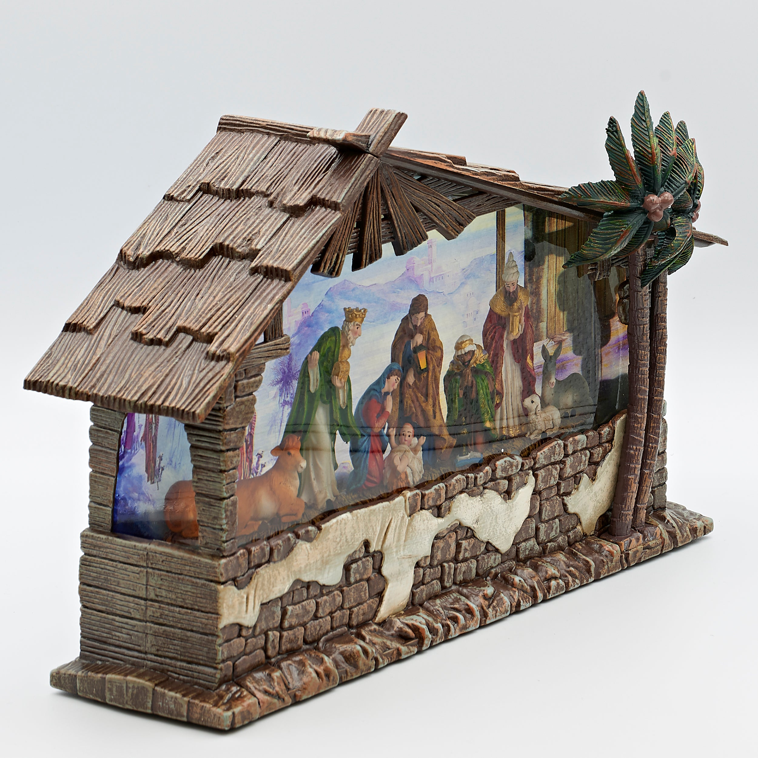 Confetti Lites Lighted Musical Swirl Nativity Stable