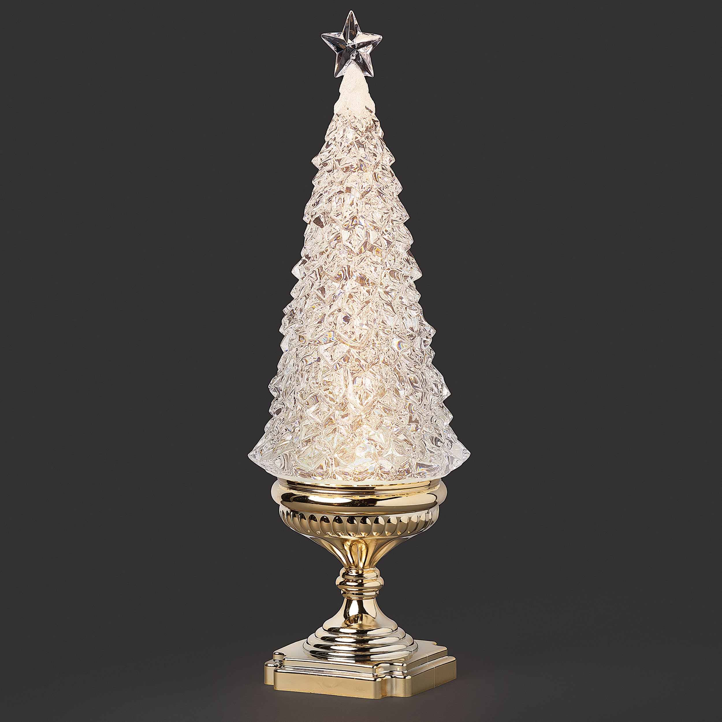 Confetti Lites Lighted Swirl Tree on Gold Pedestal