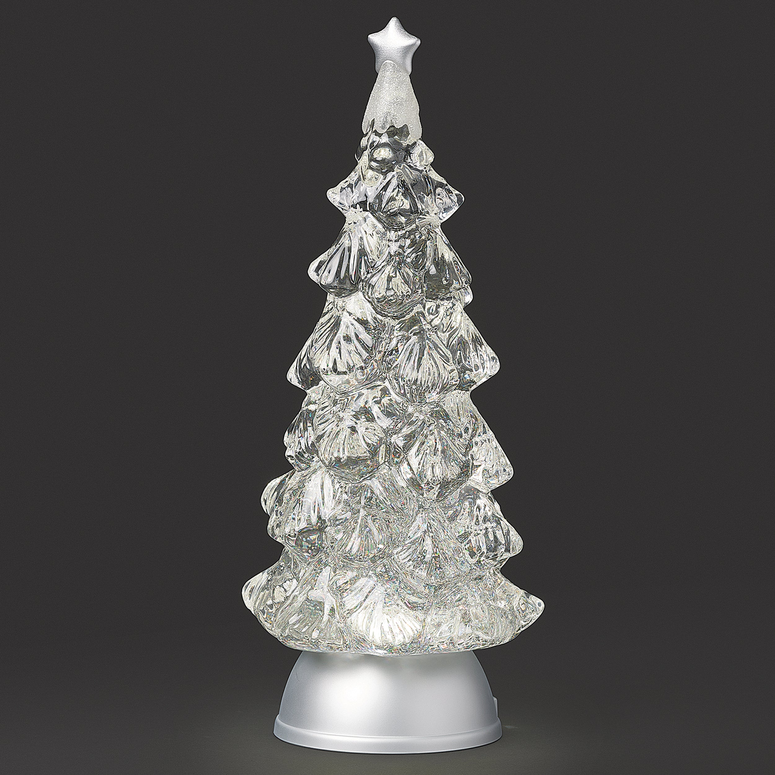 Confetti Lites Lighted Swirl Clear Tree with Silver Star & Base