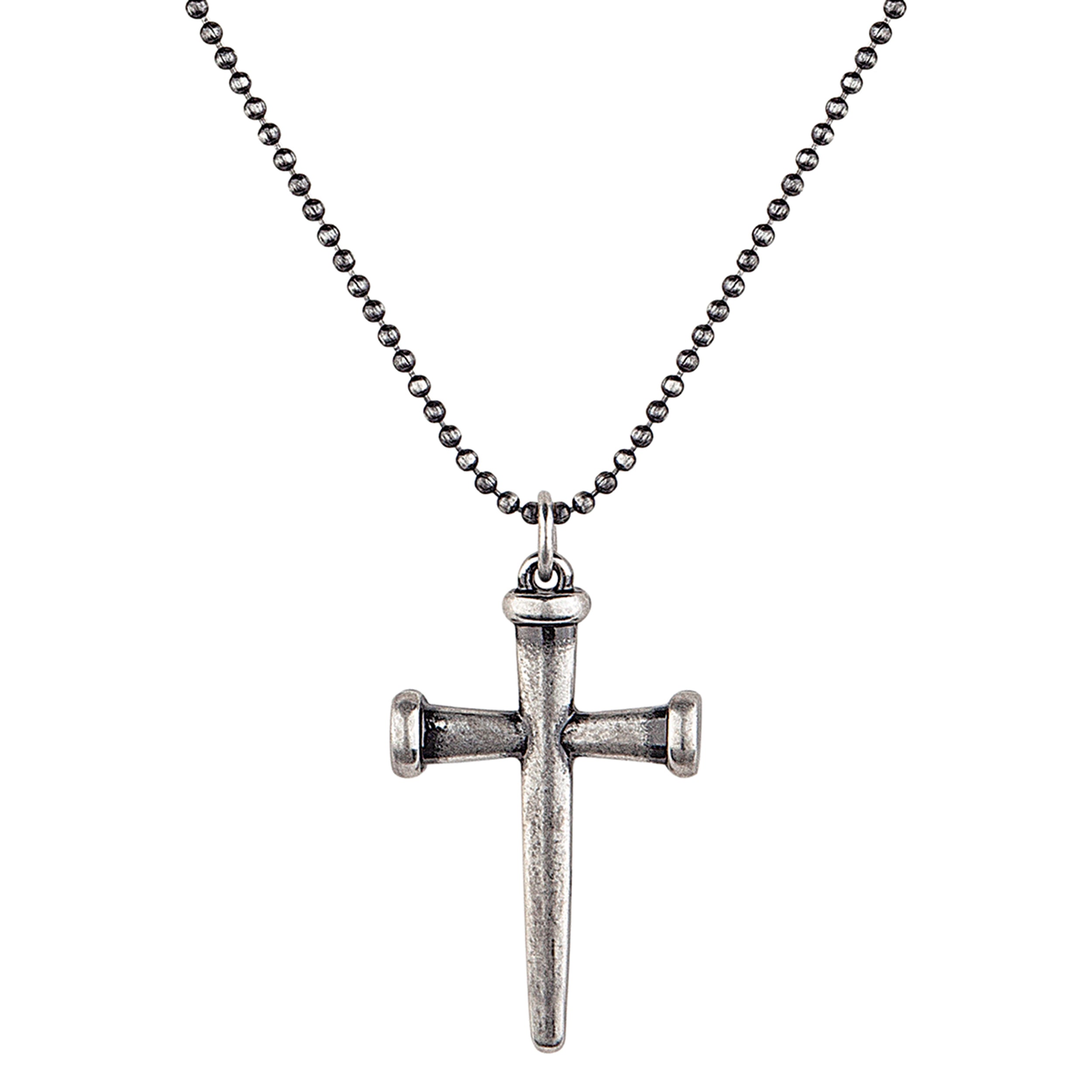 Men's Nail Cross Necklace on Ball Chain