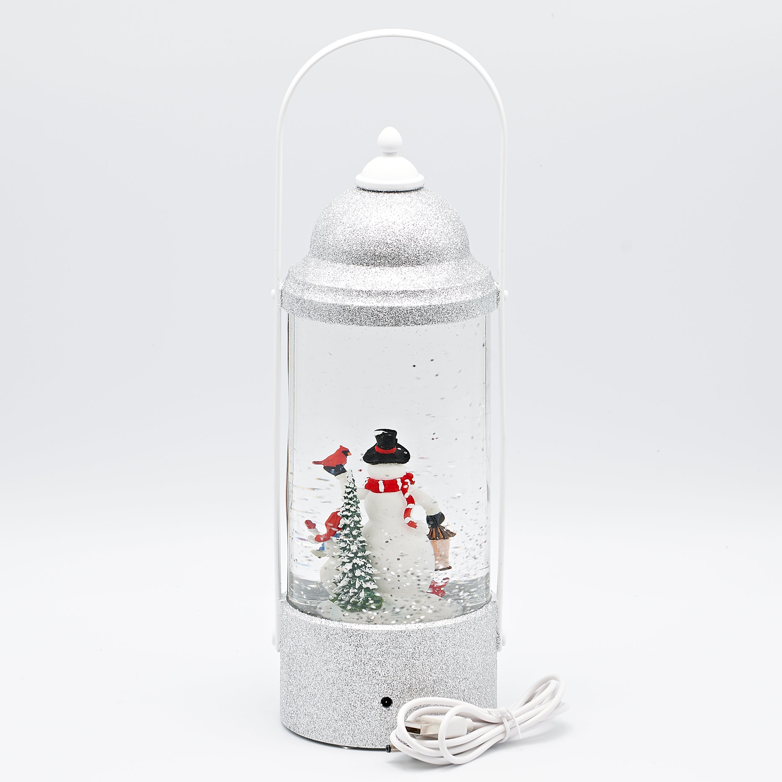 Confetti Lites Lighted Swirl Lantern with Snowman & Cardinal
