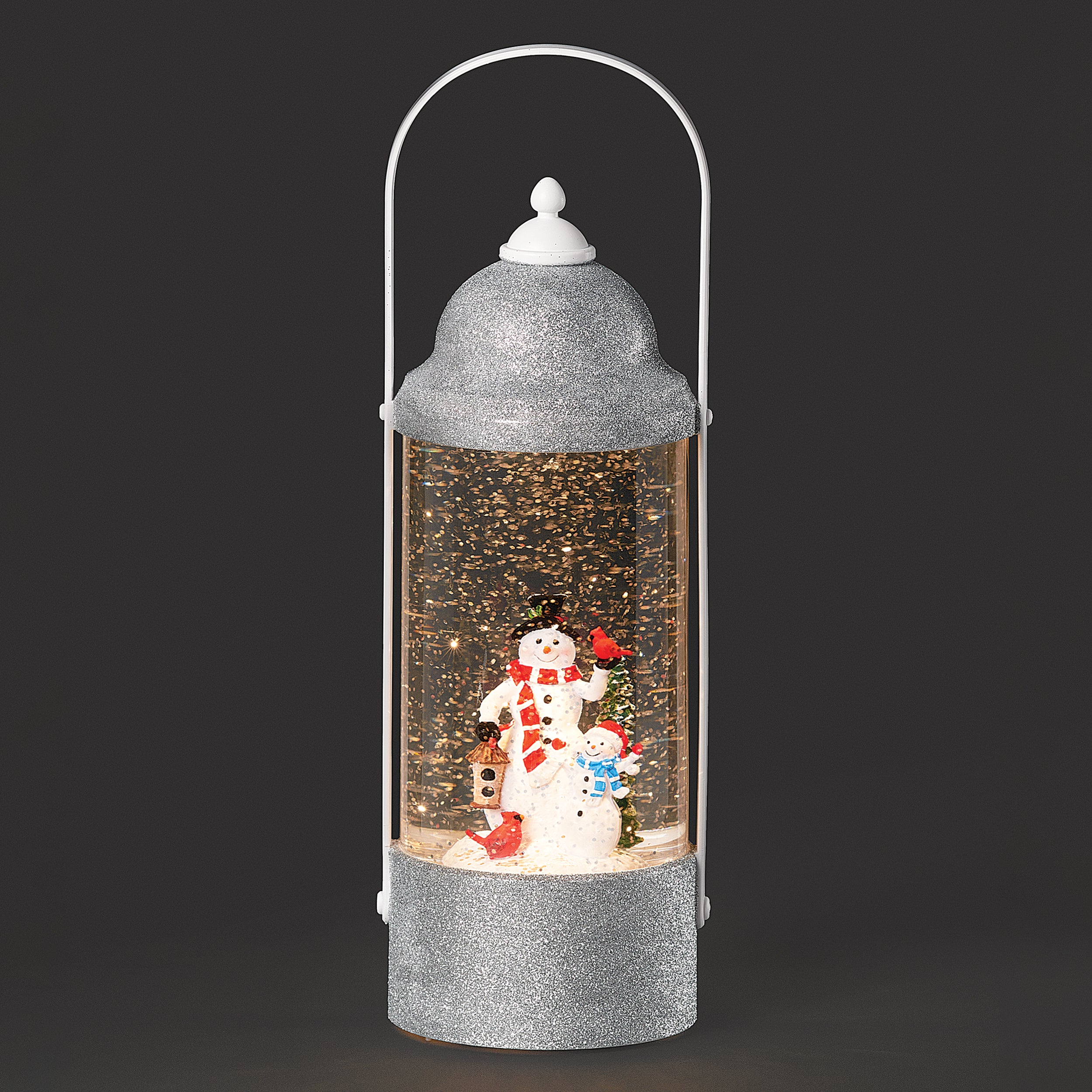 Confetti Lites Lighted Swirl Lantern with Snowman & Cardinal