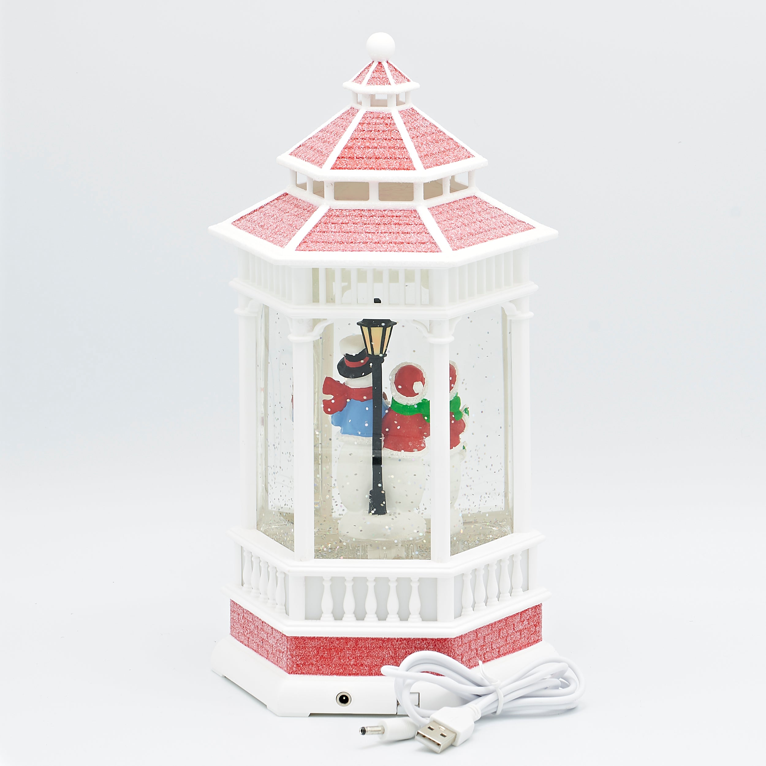 Confetti Lites Lighted Swirl Gazebo with Snowman Carolers