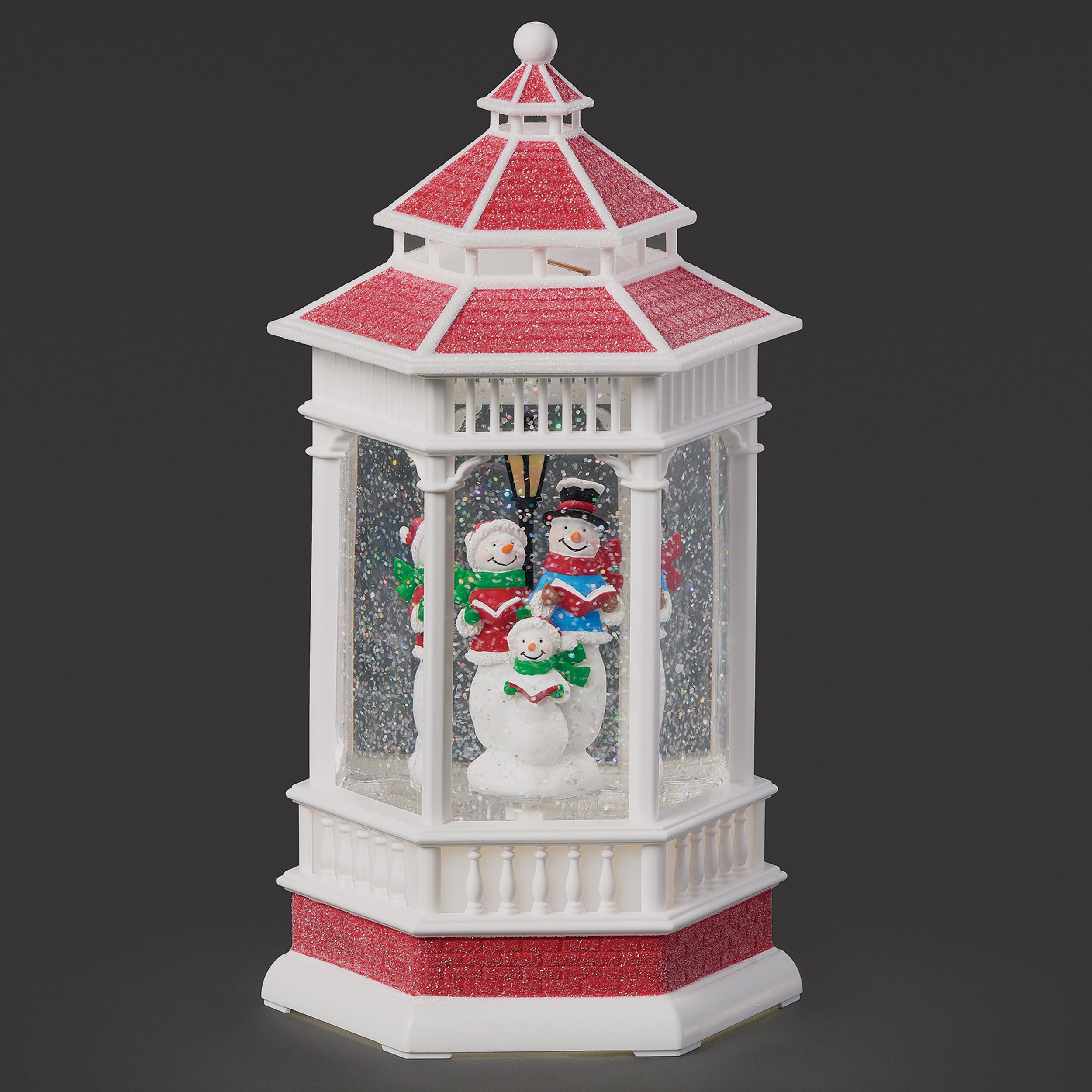 Confetti Lites Lighted Swirl Gazebo with Snowman Carolers