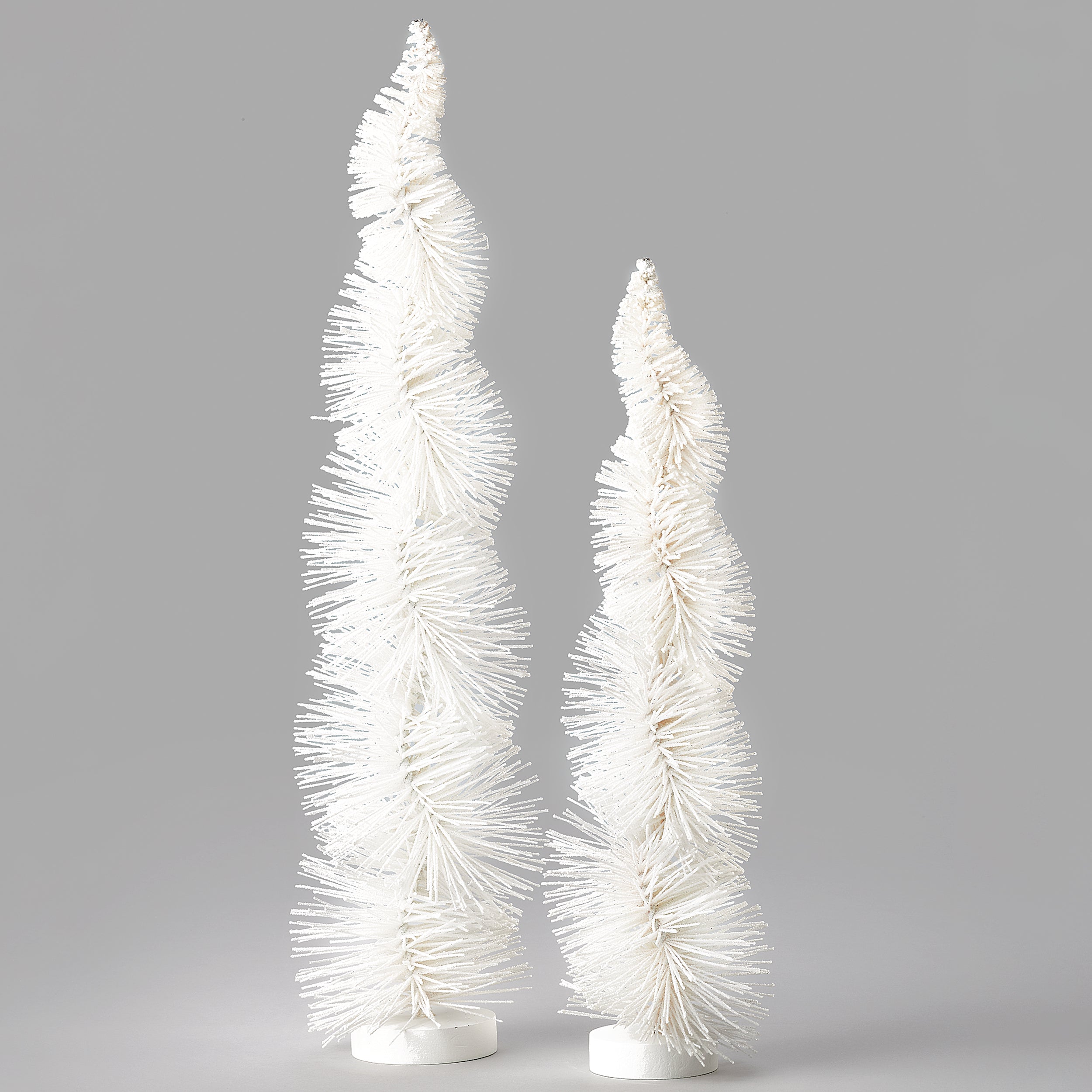 White and Glitter Sisal Tree 2-PC Set