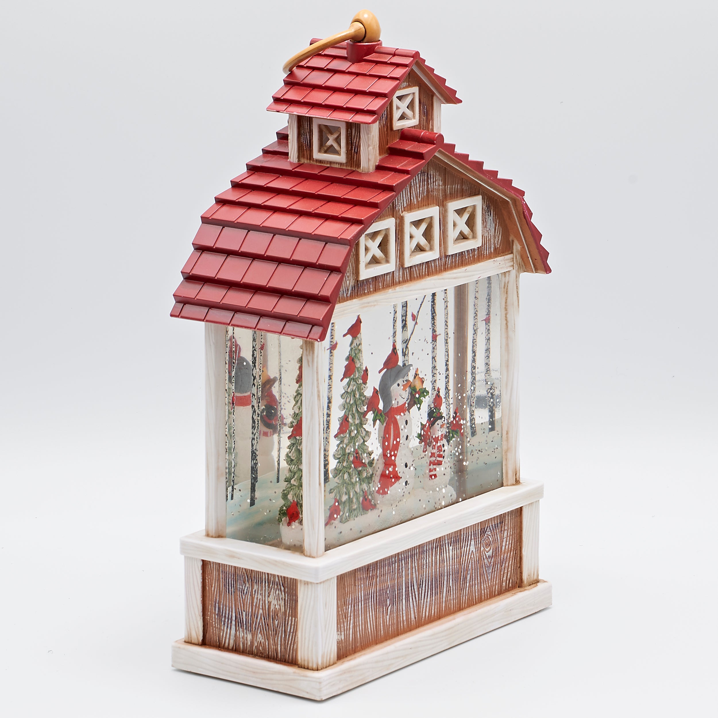 Confetti Lites Lighted Swirl Barn with Snowman Family