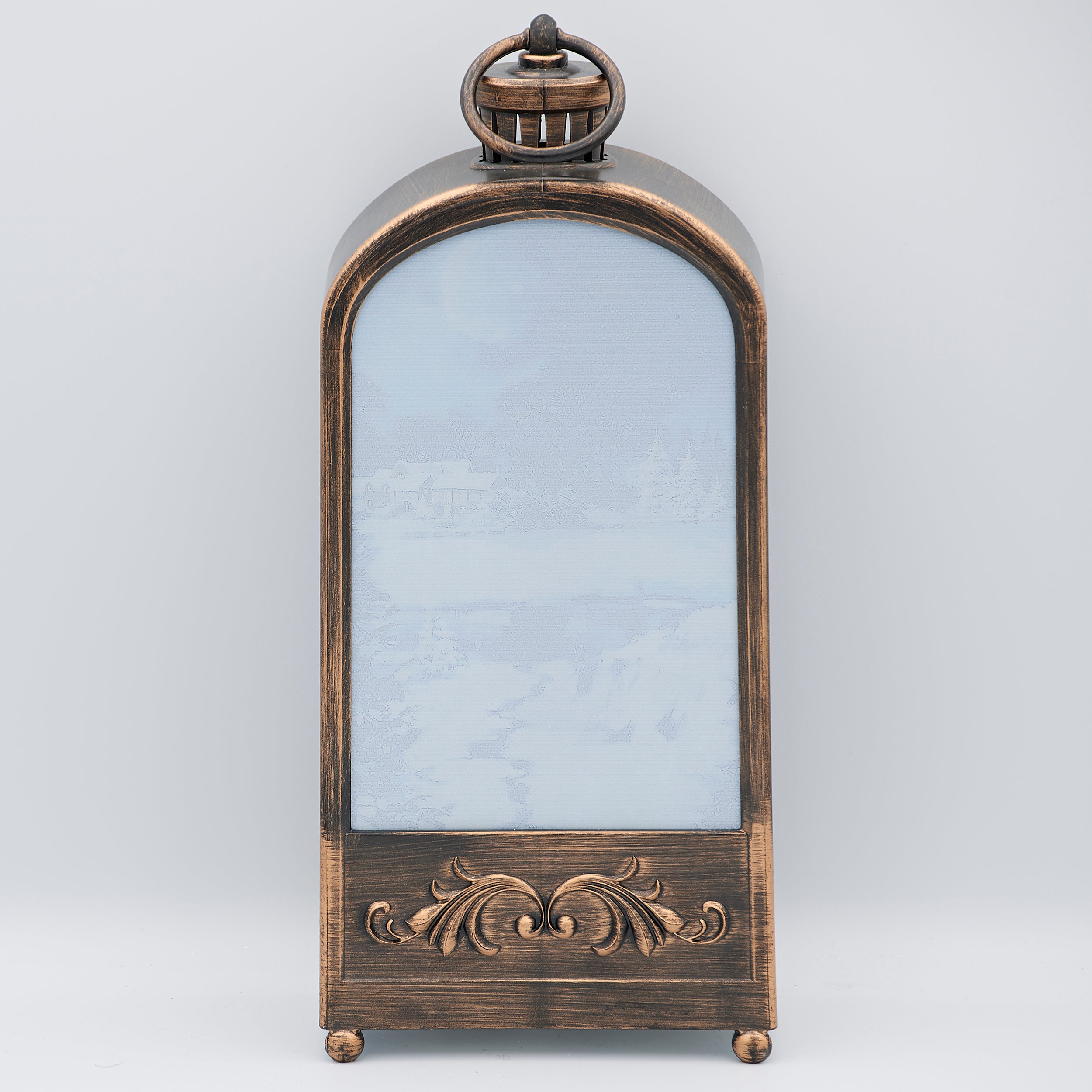 Confetti Lites Lighted Swirl Bronze Lantern with Santa & Sleigh