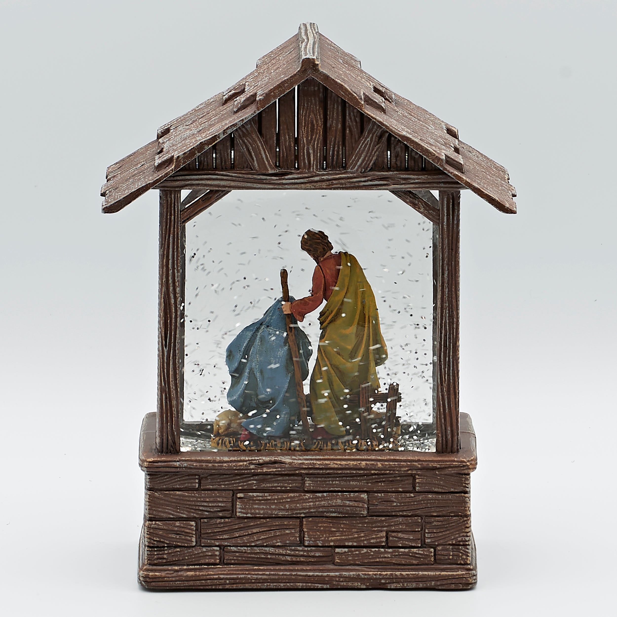Confetti Lites Lighted Swirl Nativity Stable with Holy Family