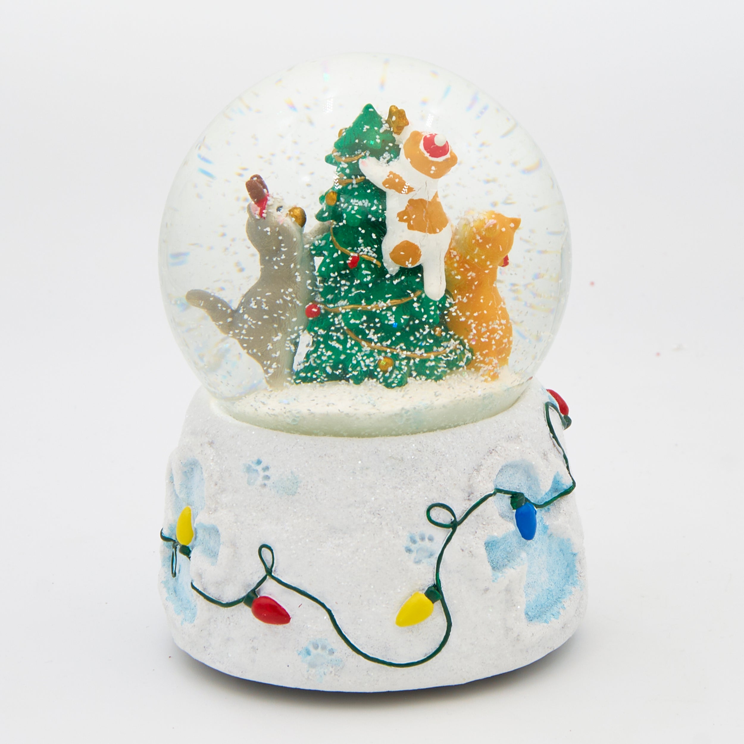 Glitterdome Musical Cats with Tree – "We Wish You a Merry Christmas" Tune