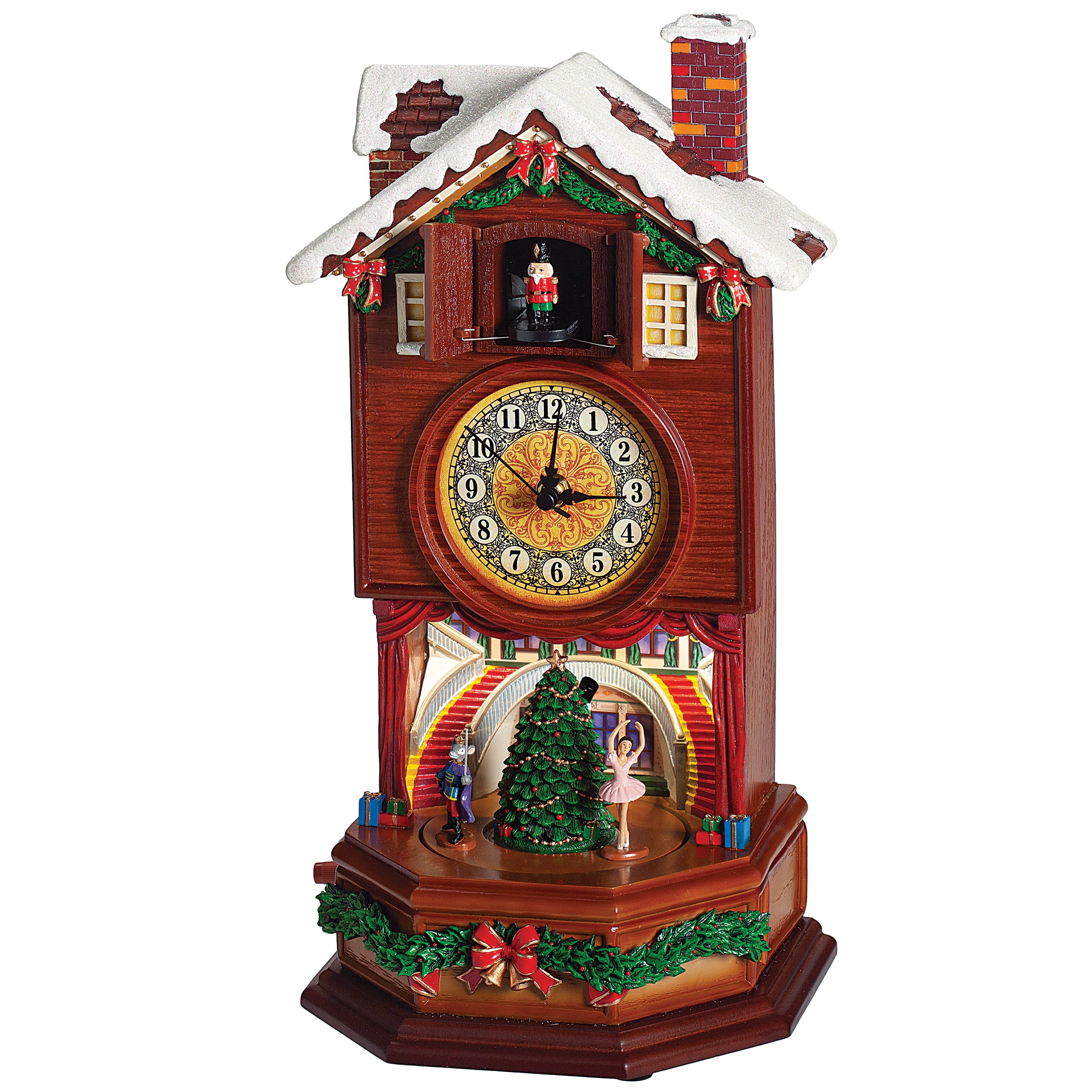 Amusements Lighted Musical Clock with Rotating Nutcracker Ballet Scene