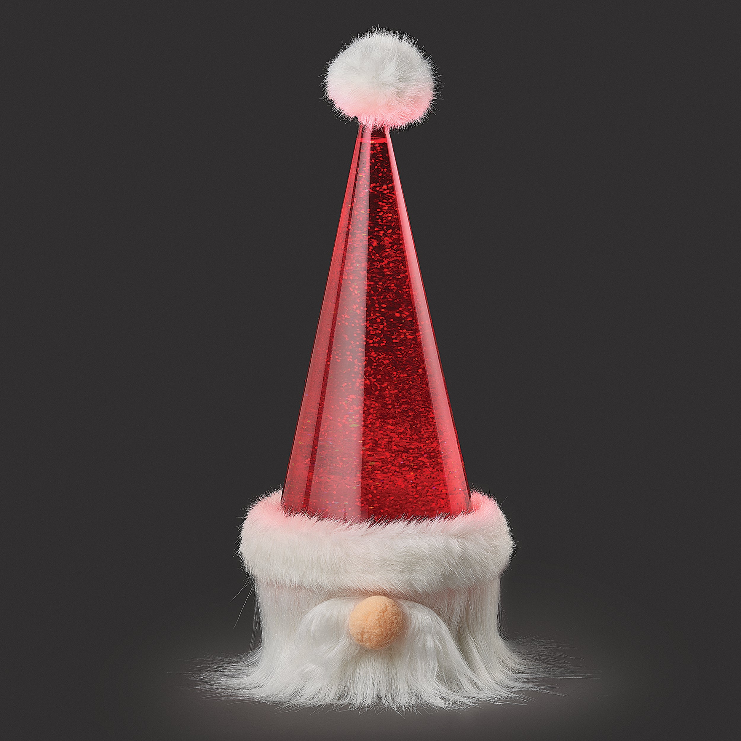 Confetti Lites Lighted Swirling Santa Hat Gnome Head