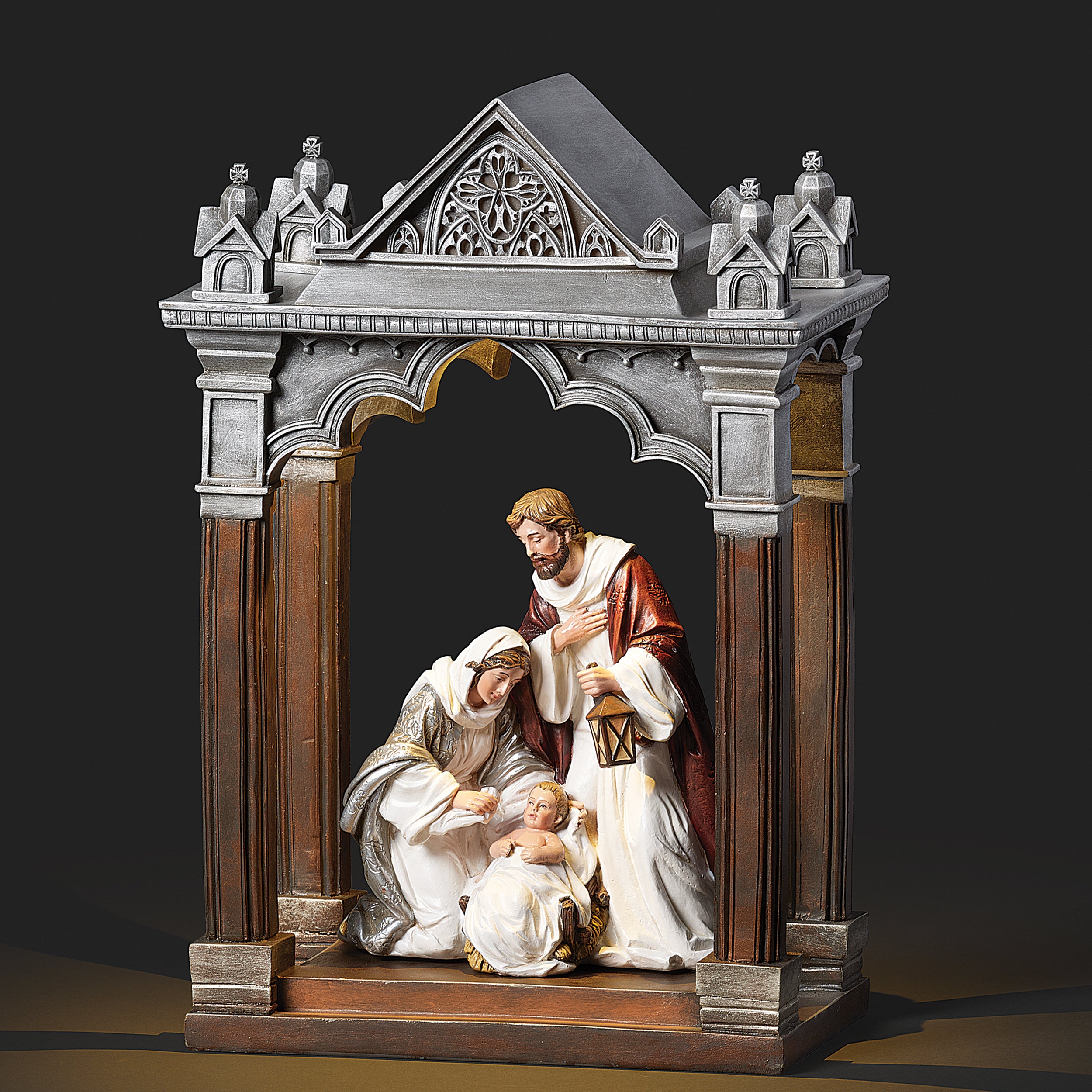 Joseph's Studio Lighted Church Nativity with Holy Family Figure