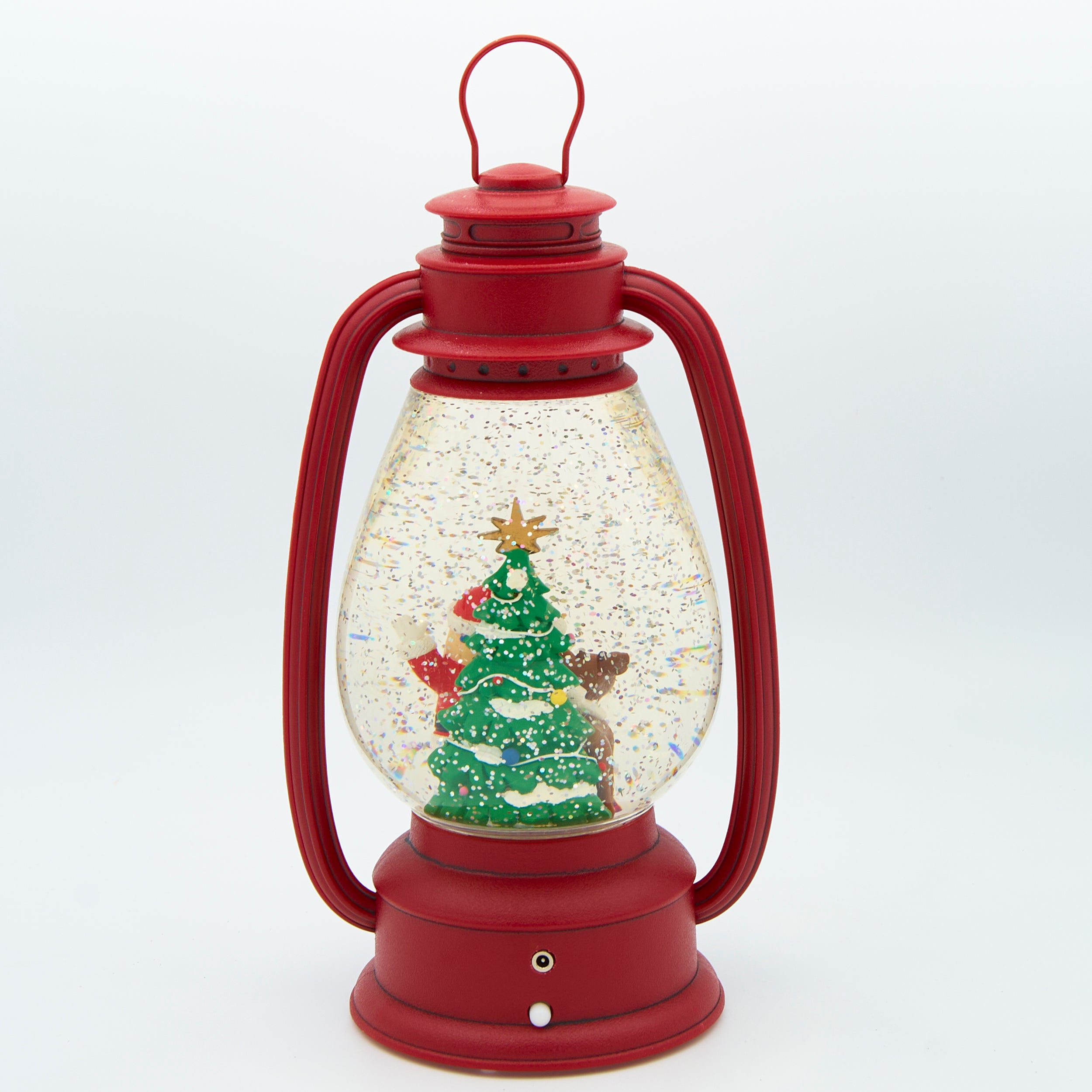 Rudolph the Red Nose Reindeer & Santa Swirl Lantern with Tree Confetti Lites