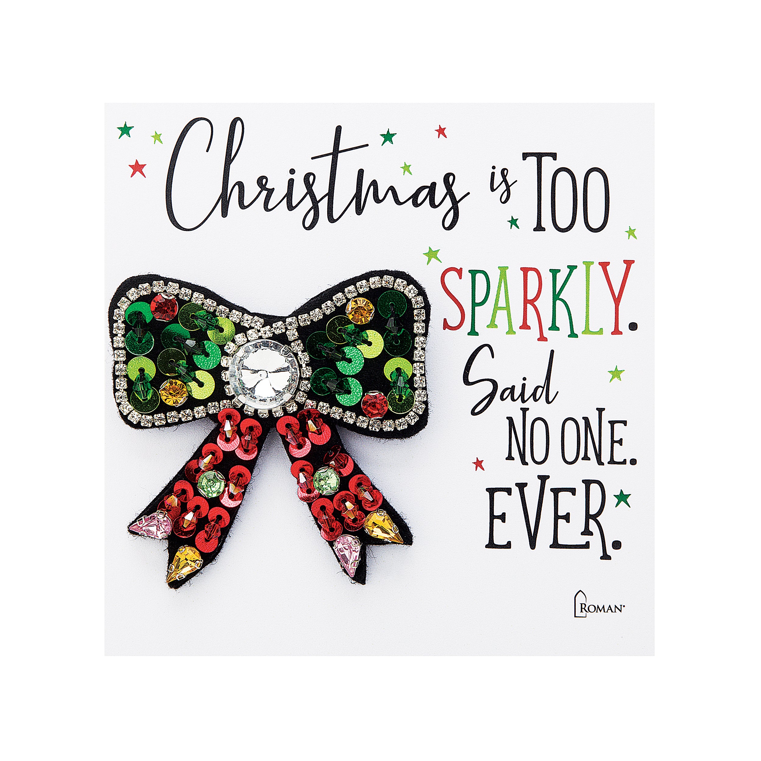 Festive Sequin Christmas Bow Pin