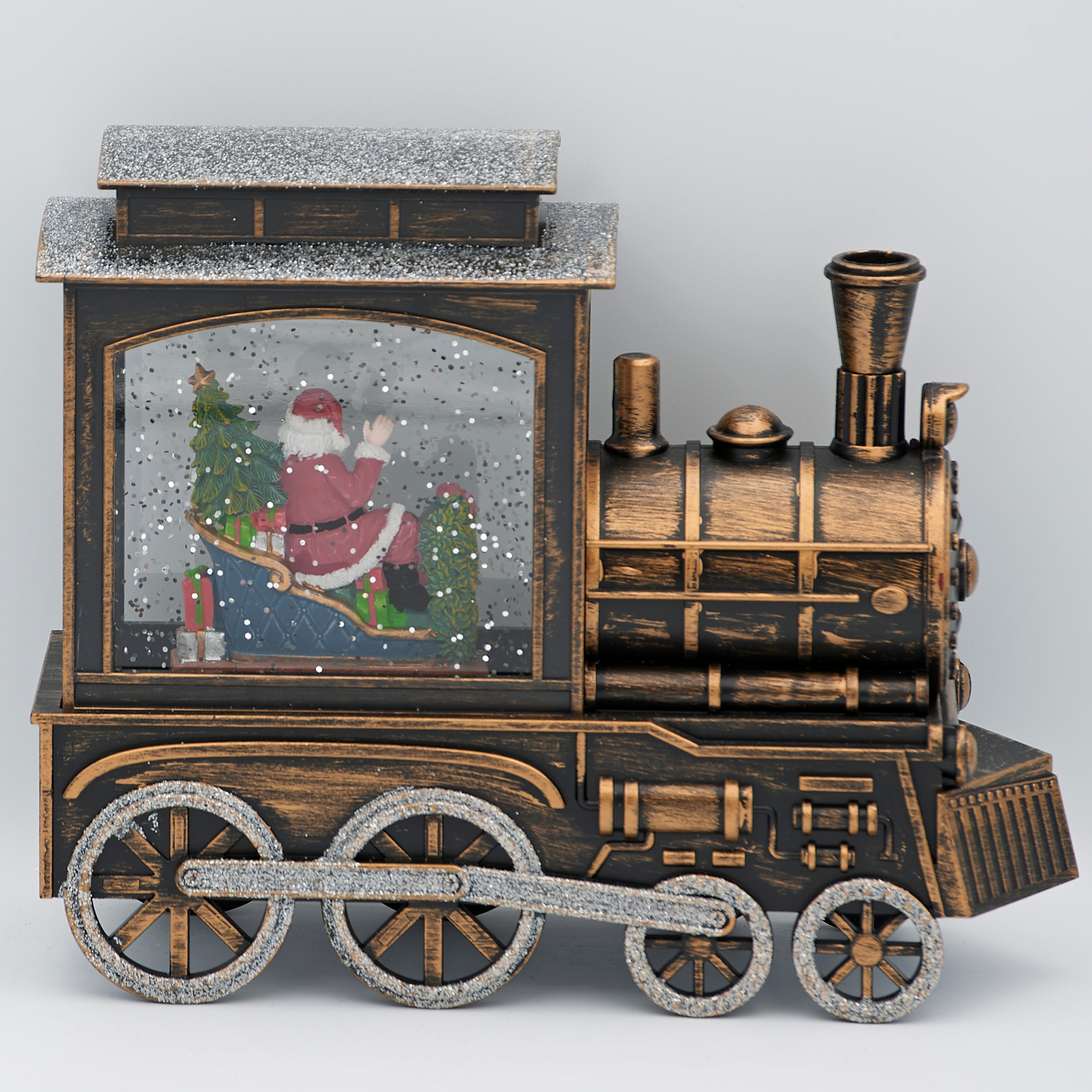 Confetti Lites Lighted Swirl Train Engine with Santa Waving