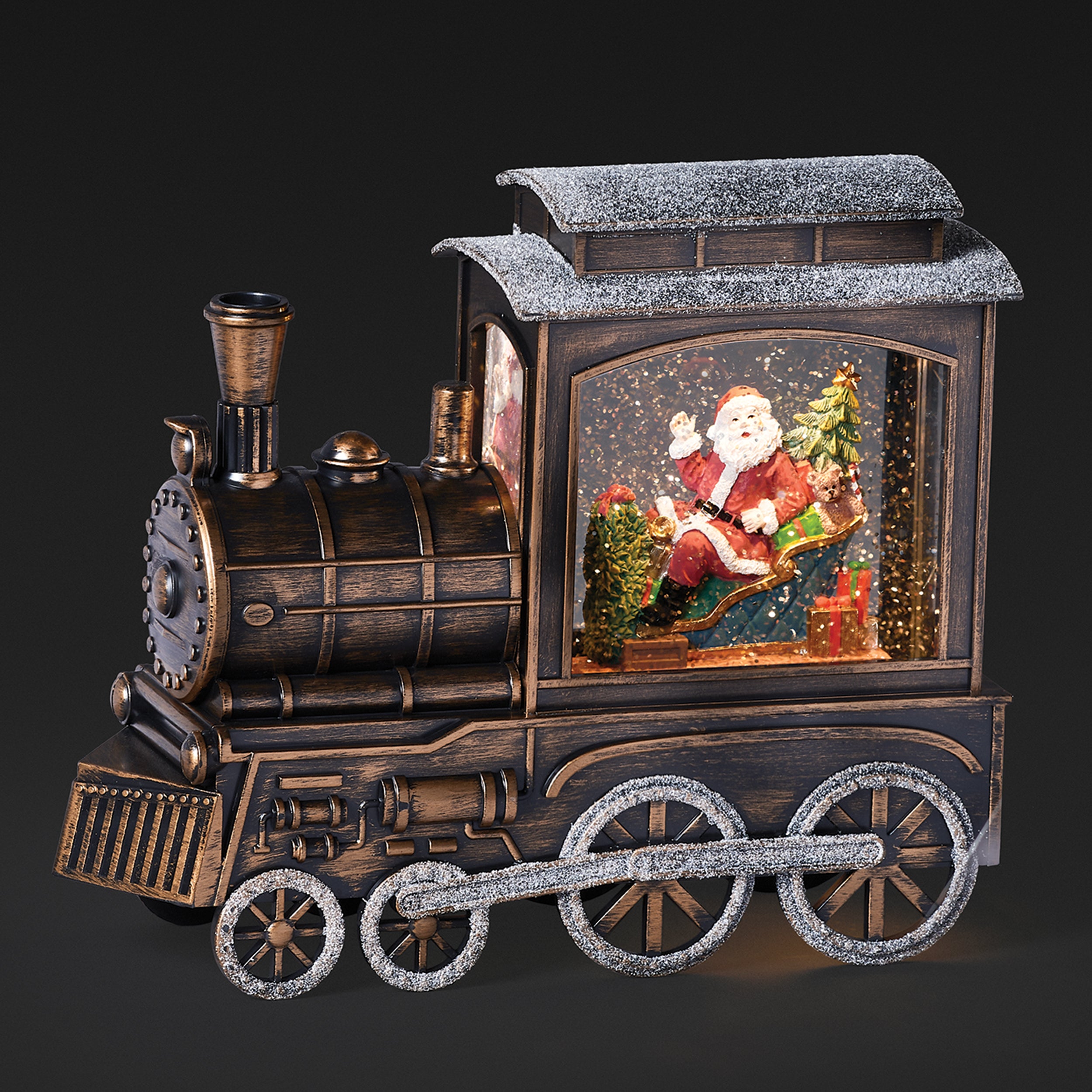 Confetti Lites Lighted Swirl Train Engine with Santa Waving