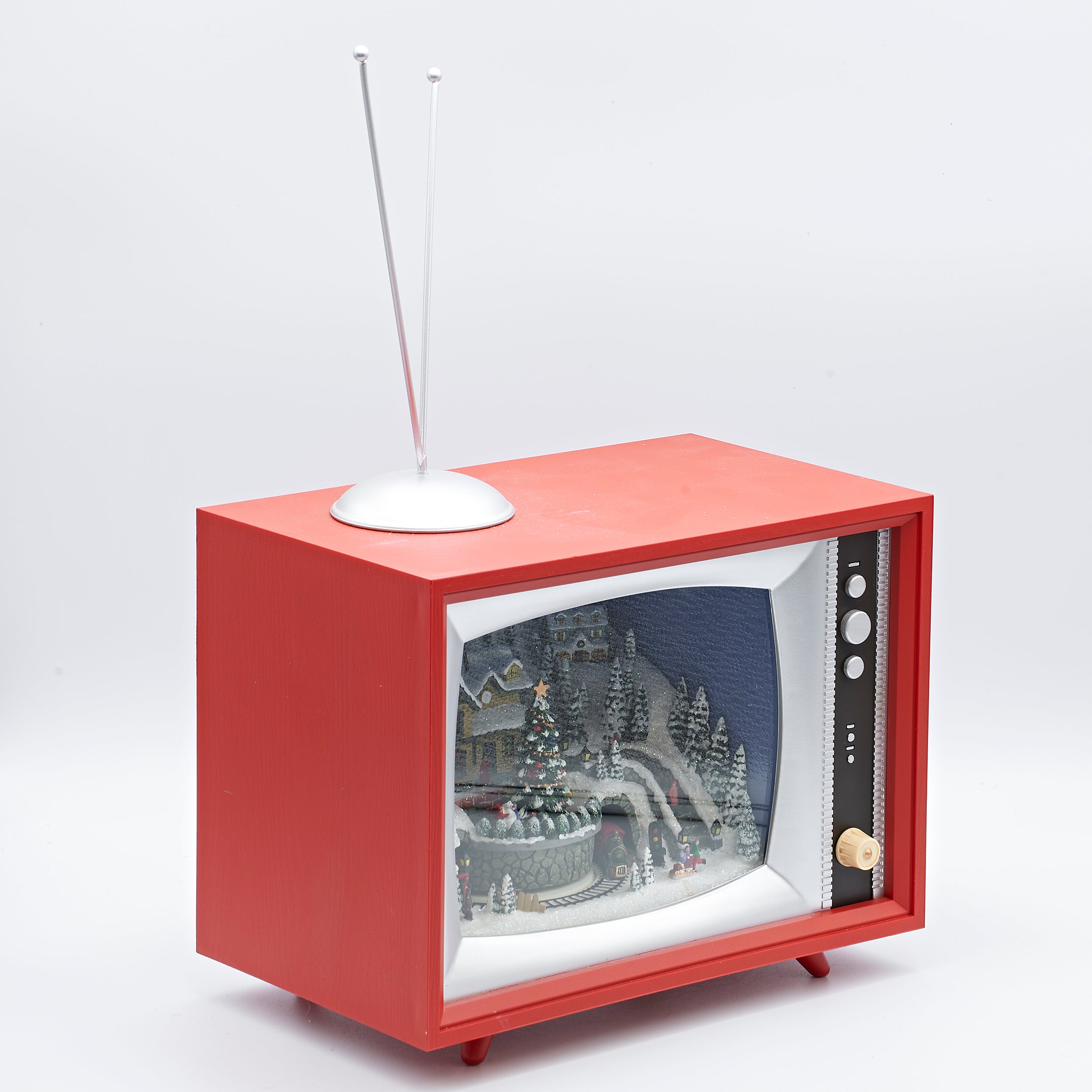 Amusements TV Train Depot with Rotating Train Scene
