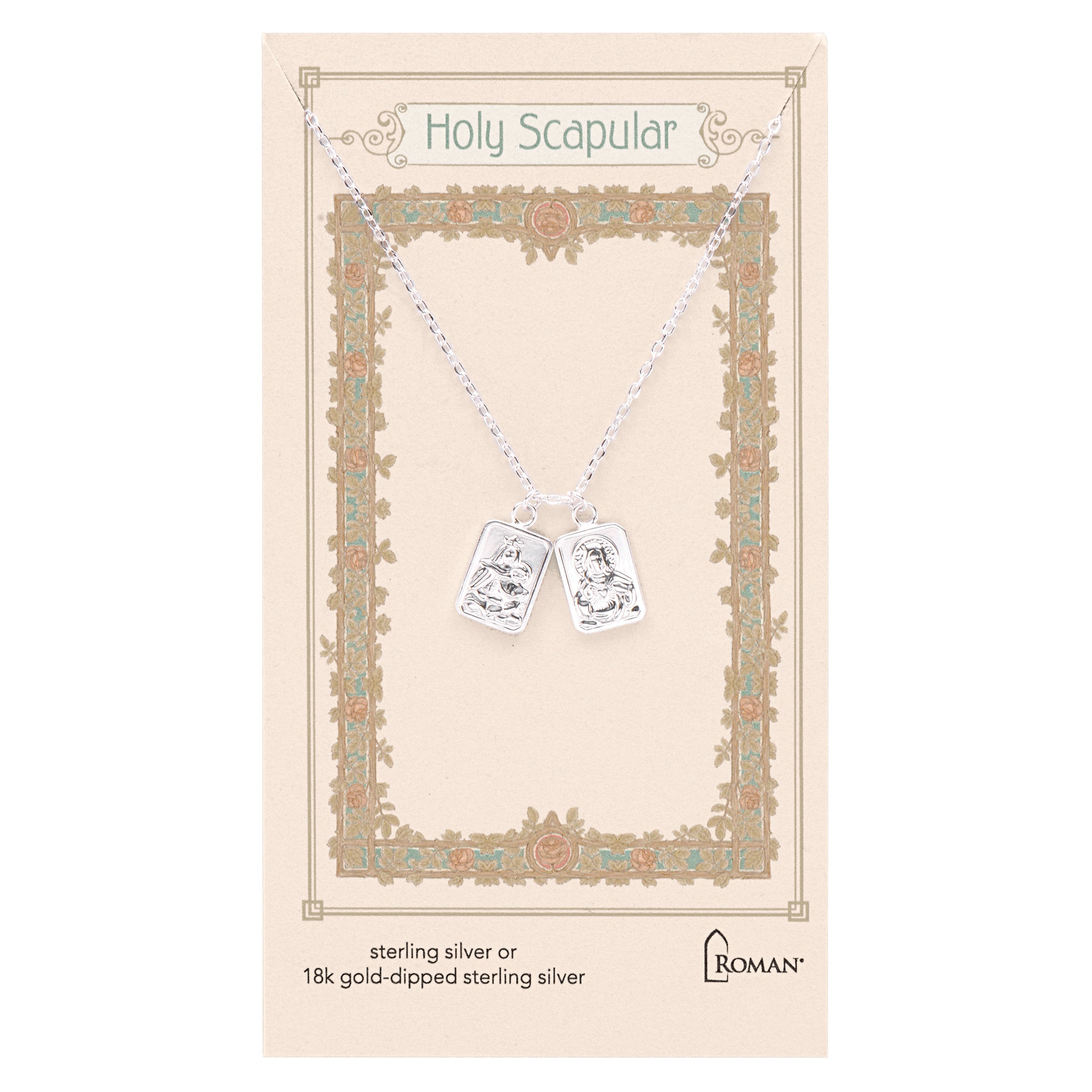 Infinity Scapular Necklace with Solid Metal Pendants